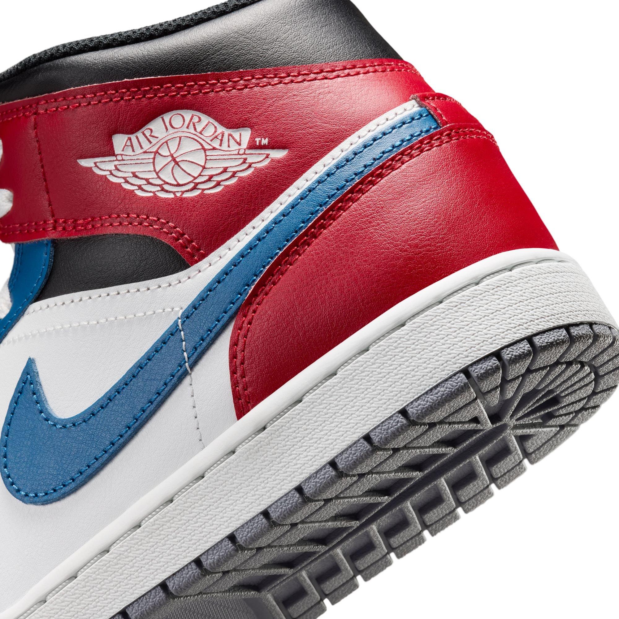 Jordan 1 Mid "True Blue/Summit White/Varsity Red/Black" Men's Shoe - BLUE/RED Thumbnail View 11