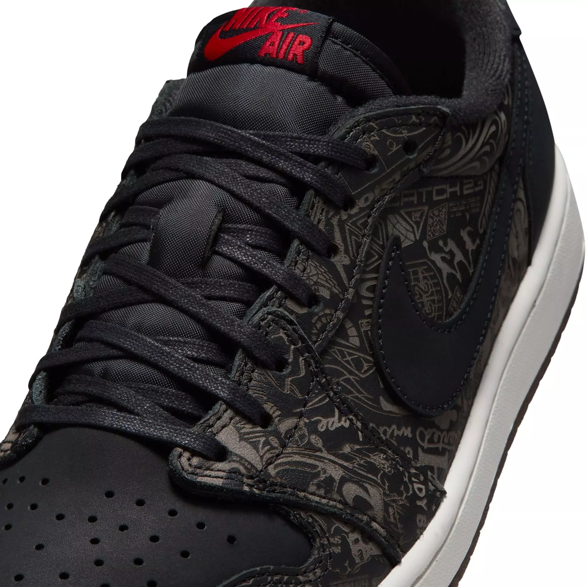 Jordan 1 Low OG "Laser" Men's Shoe - BLACK/VARSITY RED/SUMMIT WHITE