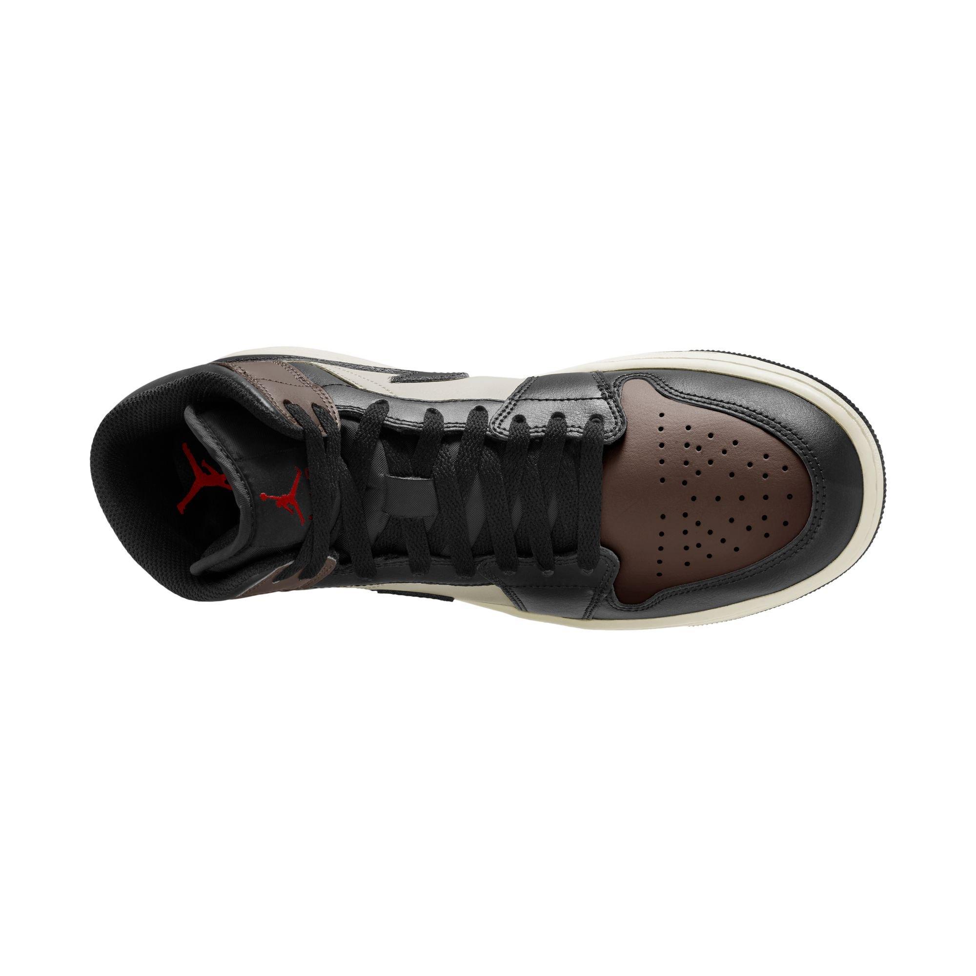 Jordan 1 Mid "Black/Phantom/Palomino/University Red" Men's Shoe - BLACK/BROWN Thumbnail View 8