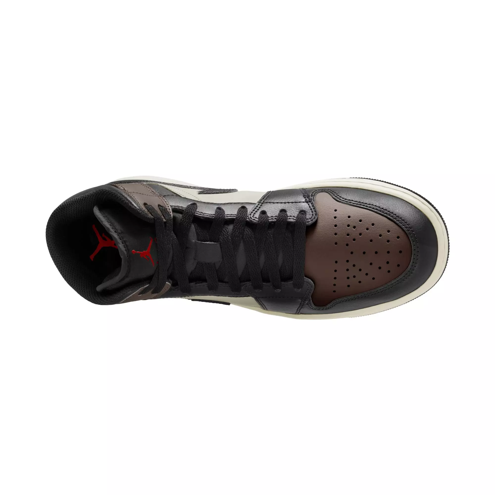 Jordan 1 Mid "Black/Phantom/Palomino/University Red" Men's Shoe - BLACK/BROWN