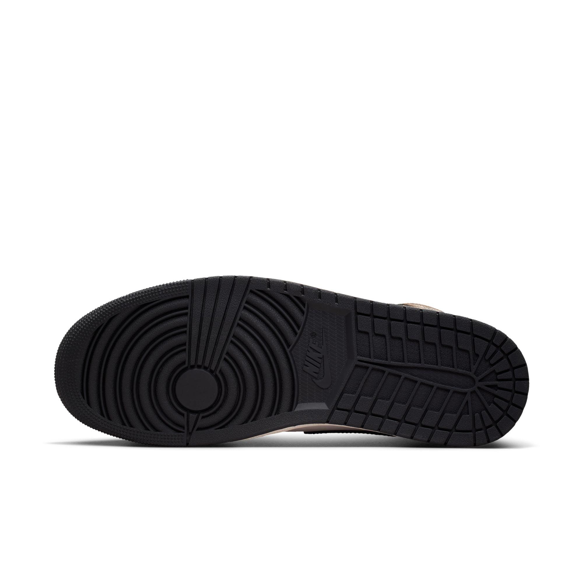 Jordan 1 Mid "Black/Phantom/Palomino/University Red" Men's Shoe - BLACK/BROWN Thumbnail View 9