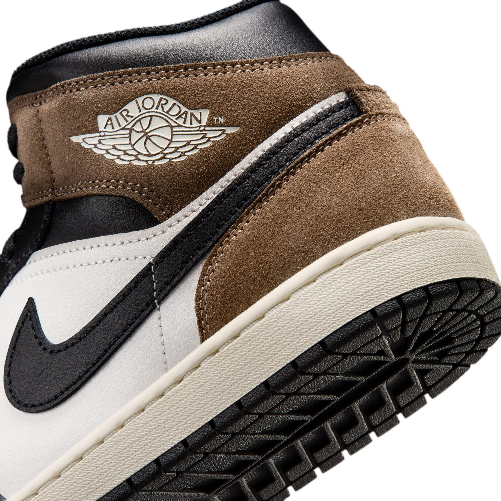 Jordan 1 Mid "Black/Phantom/Palomino/University Red" Men's Shoe - BLACK/BROWN Thumbnail View 11
