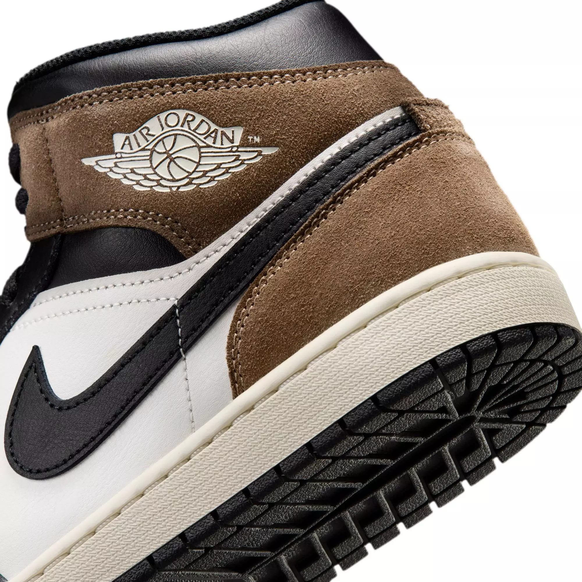 Jordan 1 Mid "Black/Phantom/Palomino/University Red" Men's Shoe - BLACK/BROWN