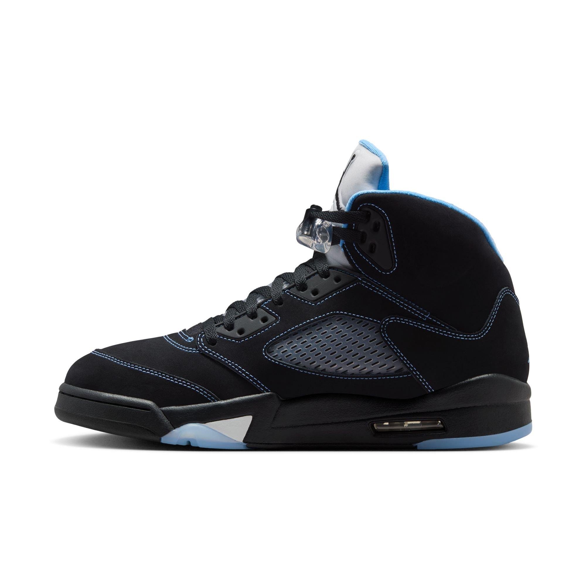 Jordan 5 Retro "Black Carolina" Men's Shoe - BLACK/UNIVERSITY BLUE/WHITE Thumbnail View 8