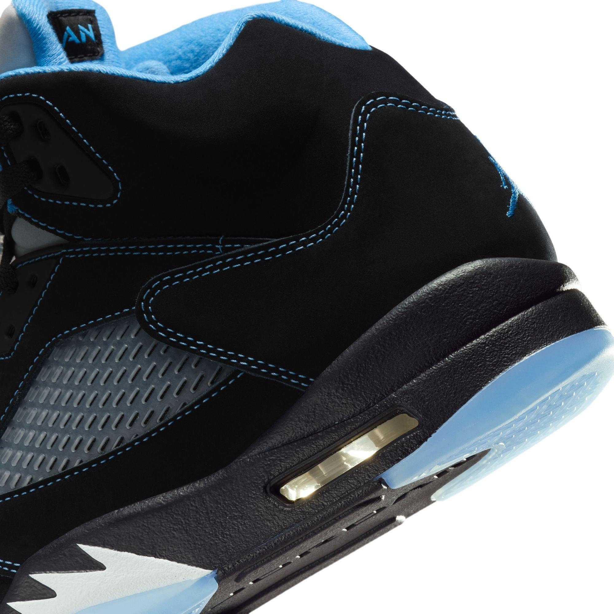 Jordan 5 Retro "Black Carolina" Men's Shoe - BLACK/UNIVERSITY BLUE/WHITE Thumbnail View 6