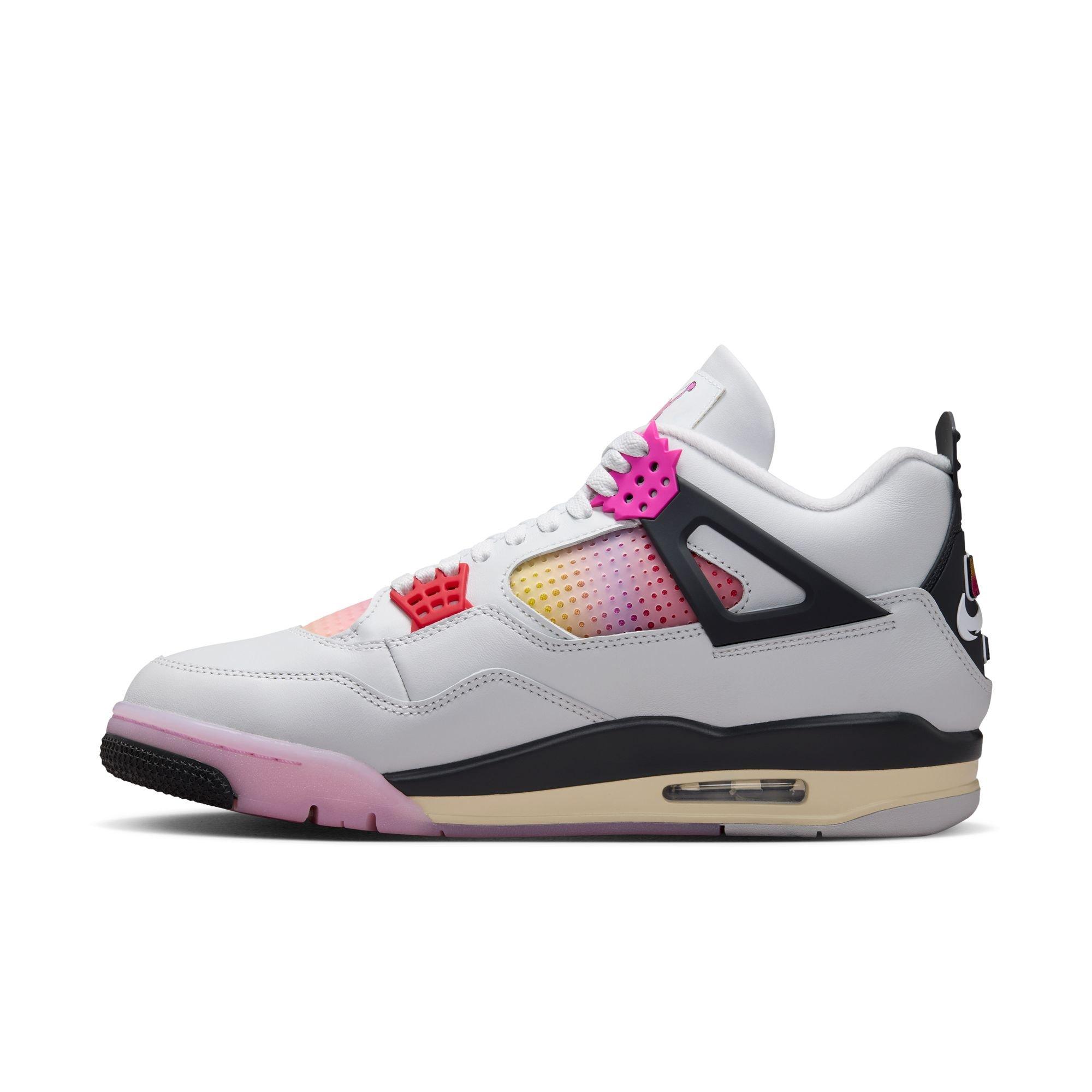Jordan 4 Retro "Comic" Men's Shoe - OFF WHITE/FIRE PINK/ANTHRACITE