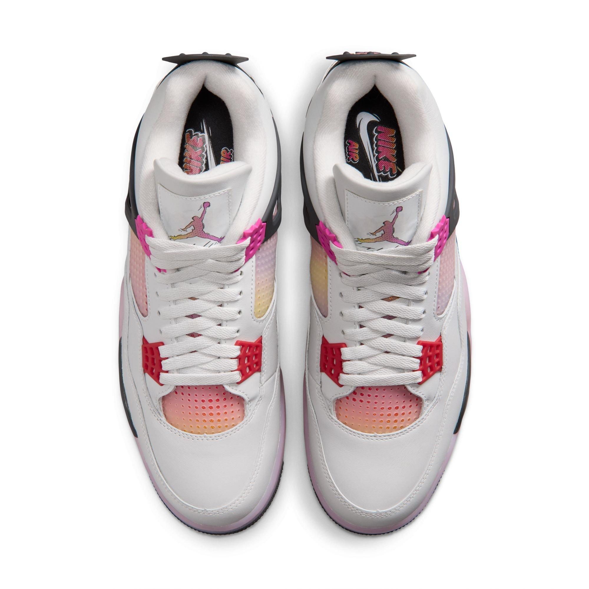 Jordan 4 Retro "Comic" Men's Shoe - OFF WHITE/FIRE PINK/ANTHRACITE