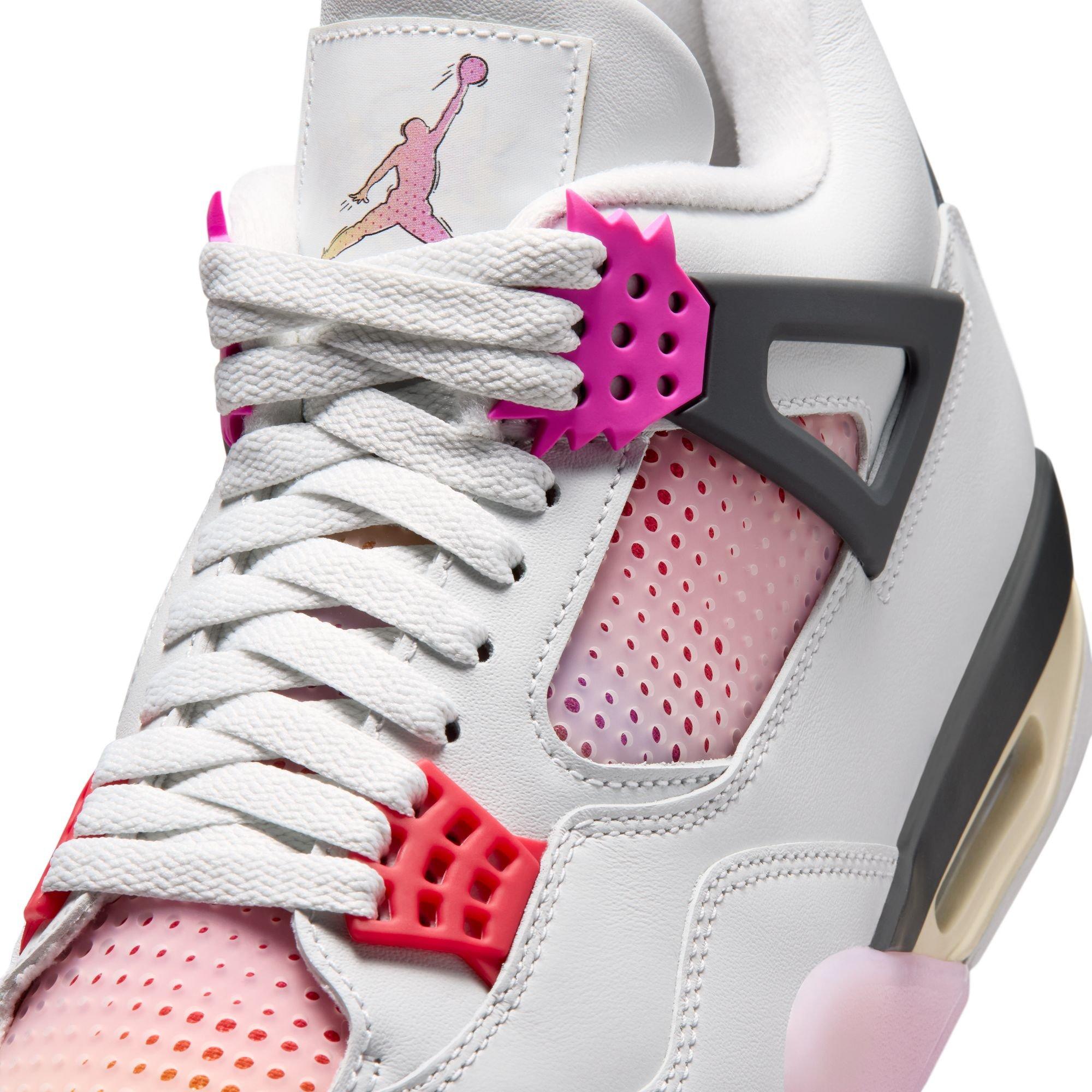 Jordan 4 Retro "Comic" Men's Shoe - OFF WHITE/FIRE PINK/ANTHRACITE