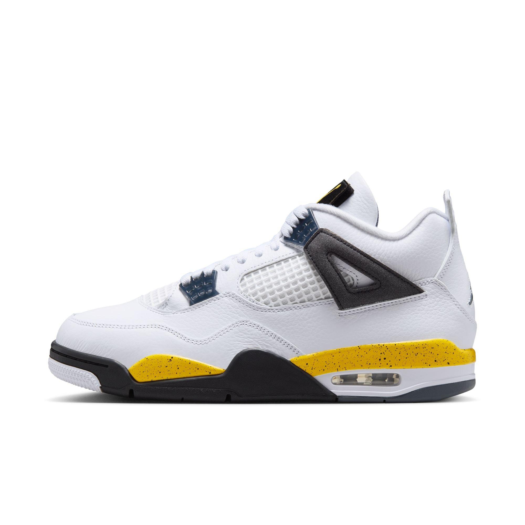 Jordan 4 Retro "Tour Yellow" Men's Shoe - WHITE/TOUR YELLOW/DARK BLUE GREY/BLACK