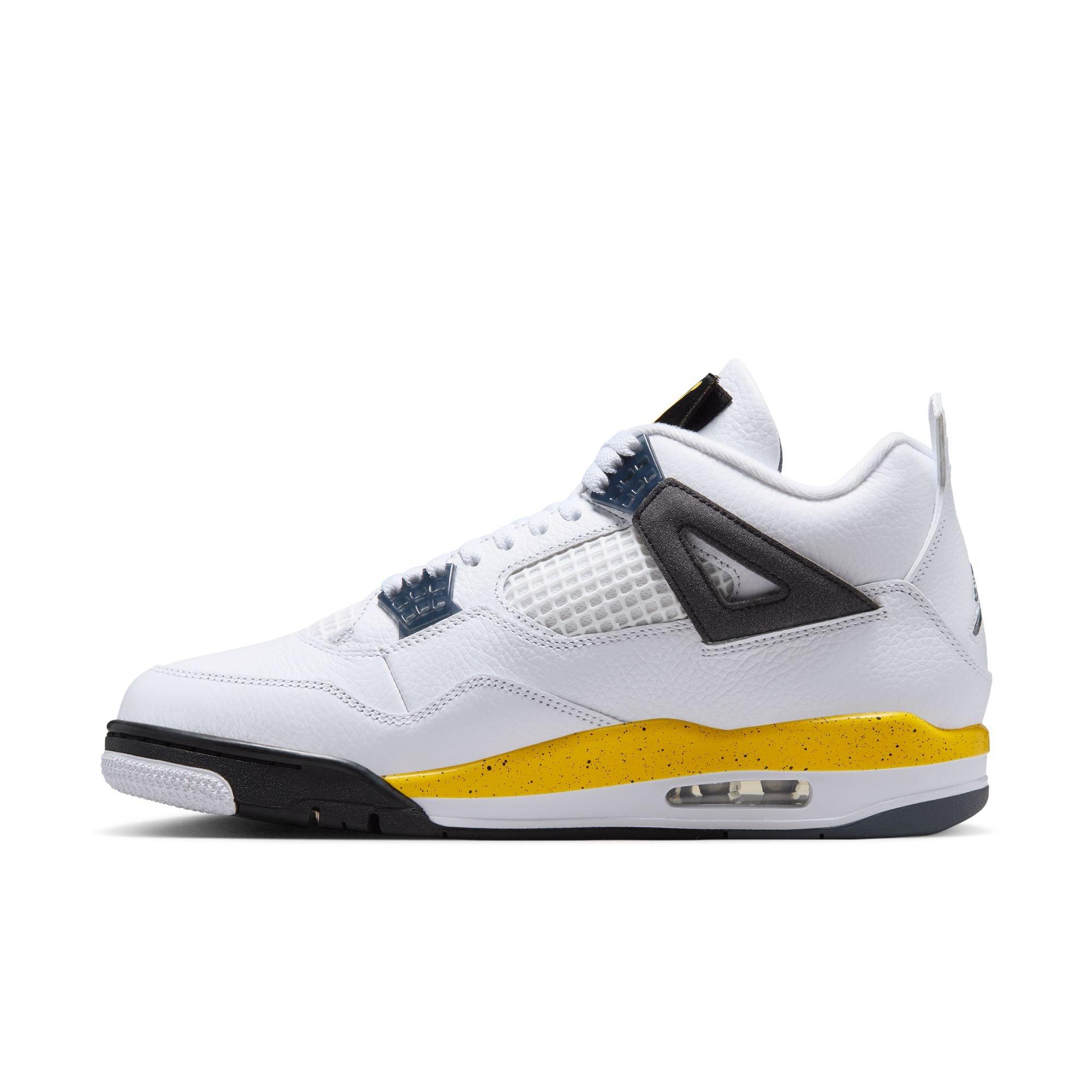 Jordan 4 Retro "Tour Yellow" Men's Shoe - WHITE/TOUR YELLOW/DARK BLUE GREY/BLACK