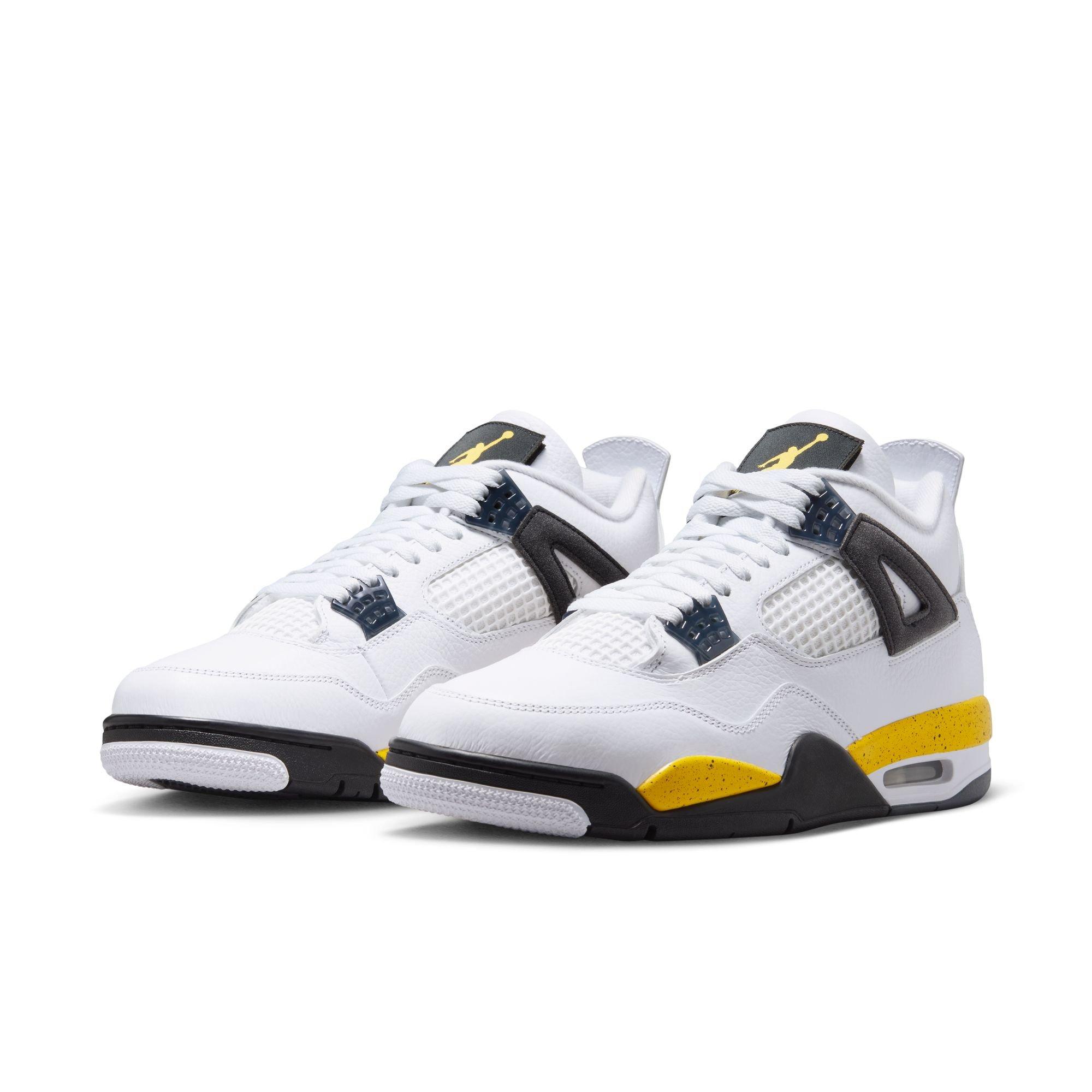 Jordan 4 Retro "Tour Yellow" Men's Shoe - WHITE/TOUR YELLOW/DARK BLUE GREY/BLACK