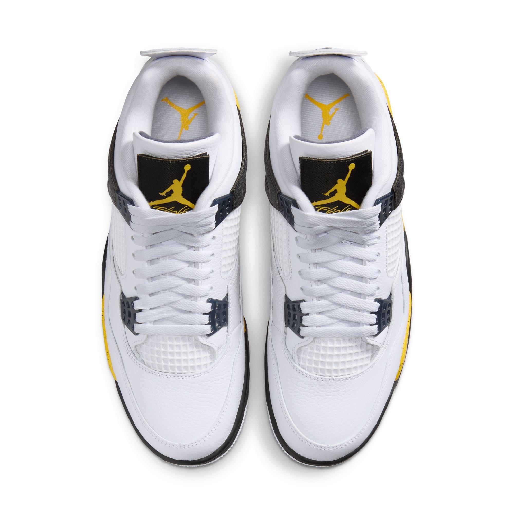 Jordan 4 Retro "Tour Yellow" Men's Shoe - WHITE/TOUR YELLOW/DARK BLUE GREY/BLACK