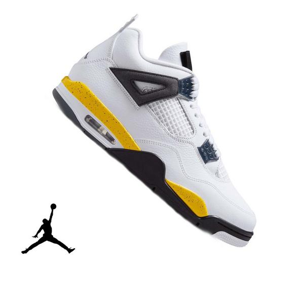 Jordan 4 Retro "Tour Yellow" Men's Shoe - WHITE/TOUR YELLOW/DARK BLUE GREY/BLACK