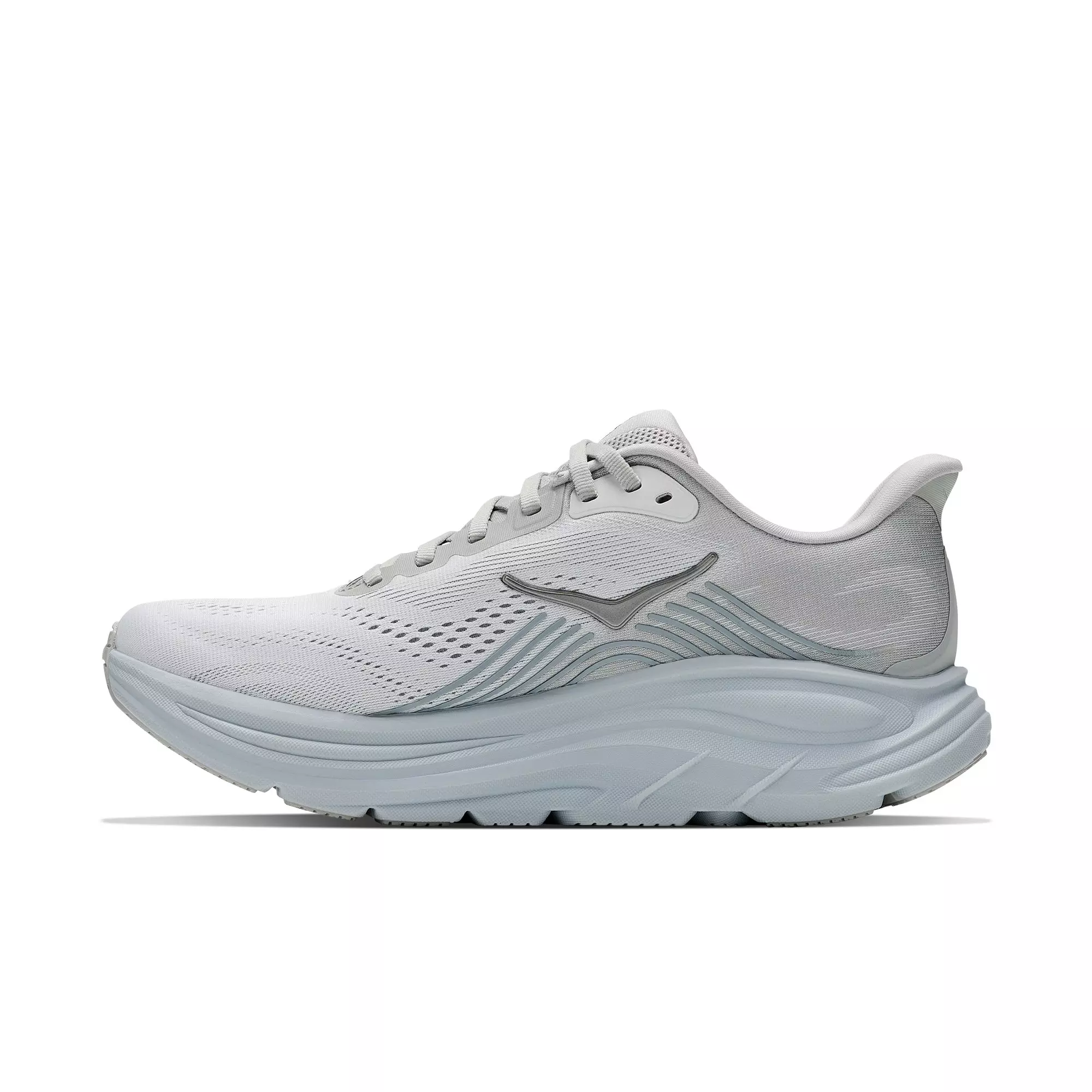 Hoka Clifton 11 "Grey/Blue" Women's Running Shoe - WHITE/WHITE/BLACK