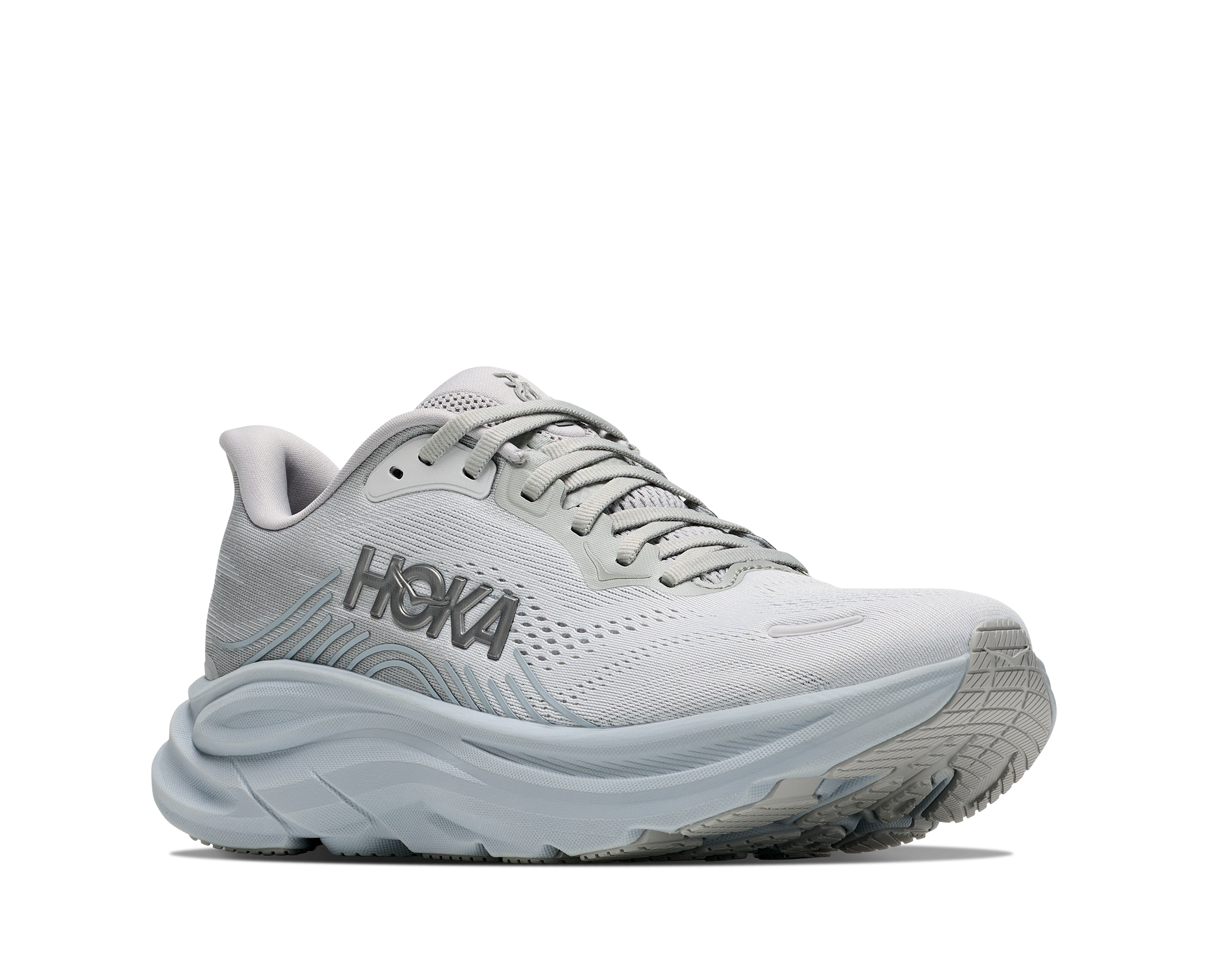 Hoka Clifton 11 "Grey/Blue" Women's Running Shoe - WHITE/WHITE/BLACK