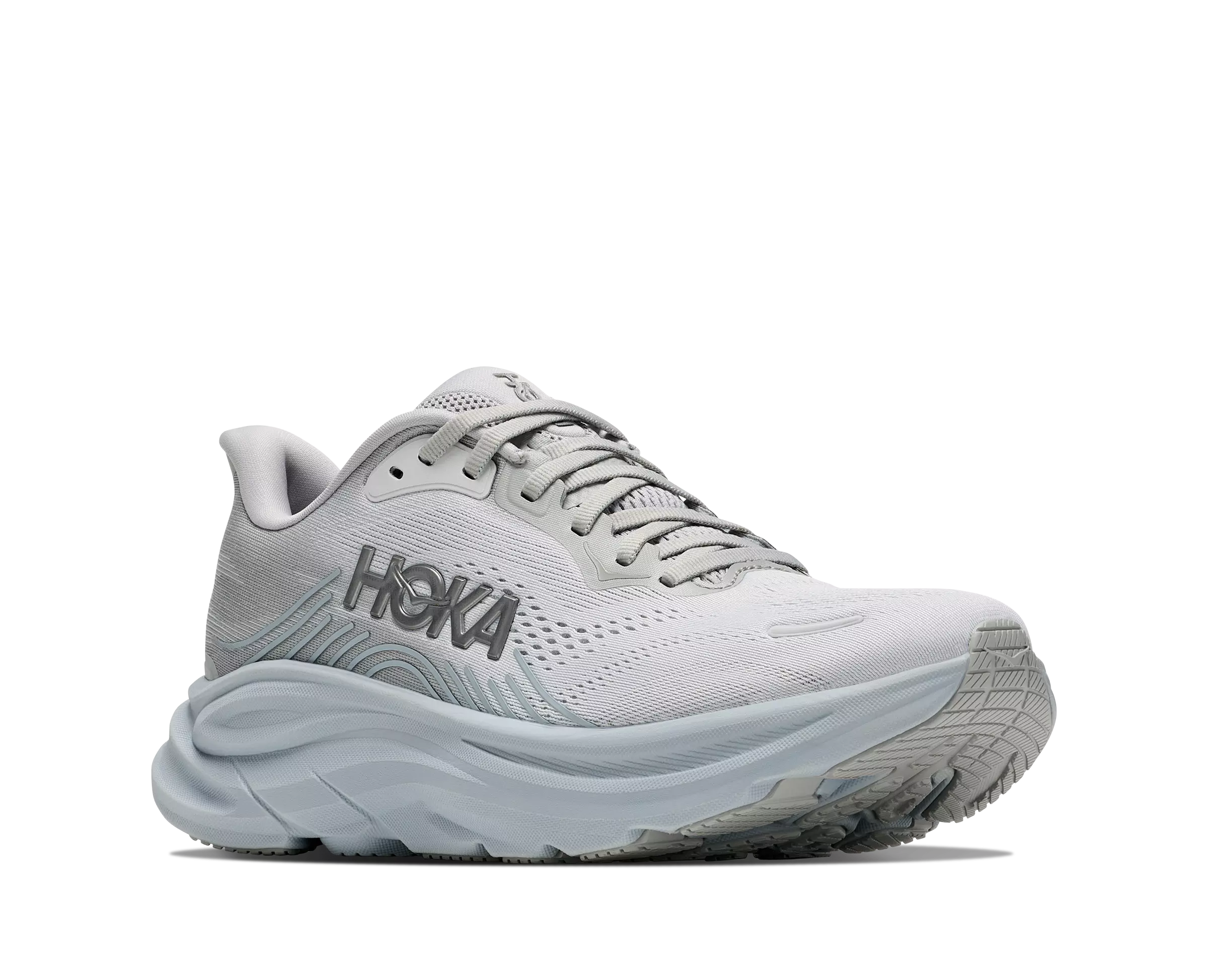 Hoka Clifton 11 "Grey/Blue" Women's Running Shoe - WHITE/WHITE/BLACK