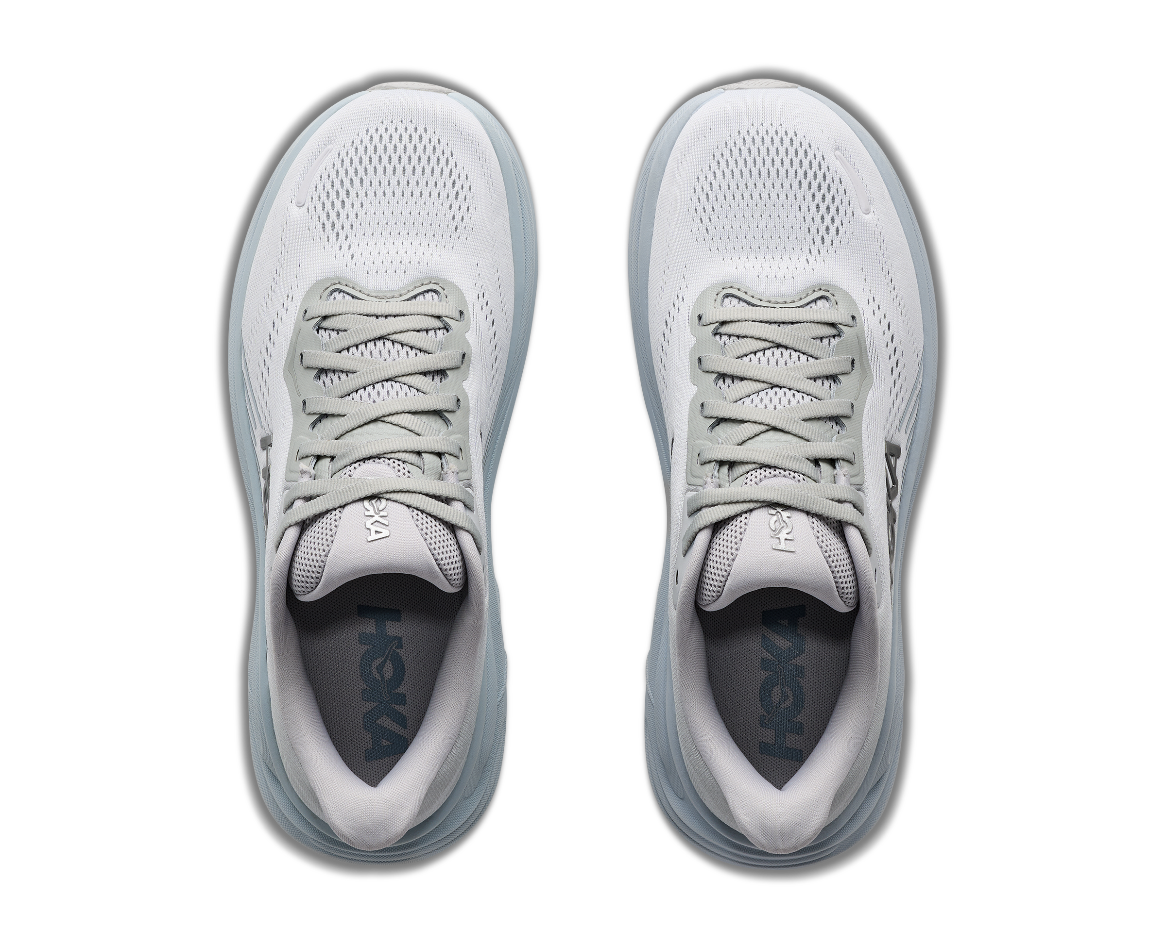 Hoka Clifton 11 "Grey/Blue" Women's Running Shoe - WHITE/WHITE/BLACK