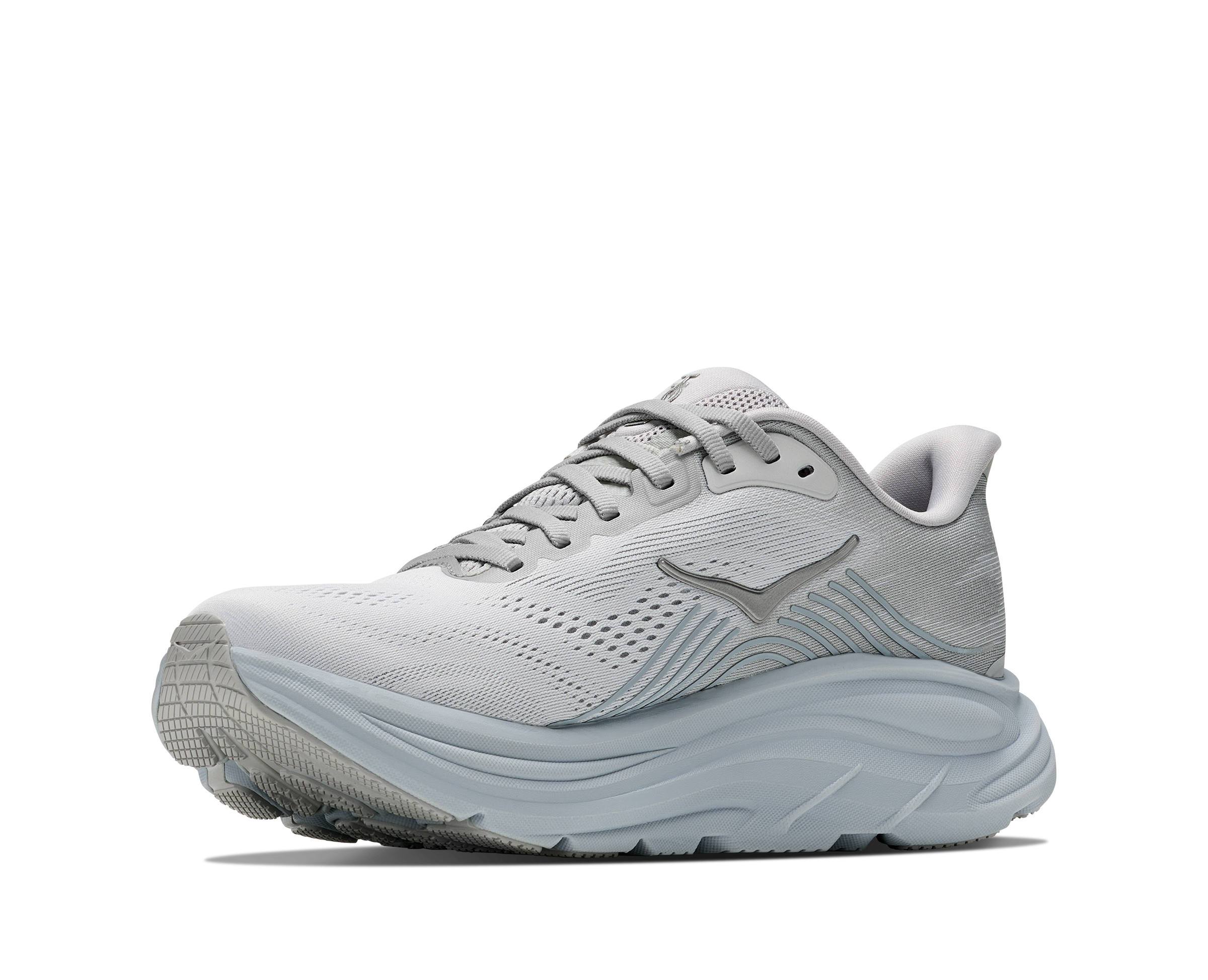 Hoka Clifton 11 "Grey/Blue" Women's Running Shoe - WHITE/WHITE/BLACK