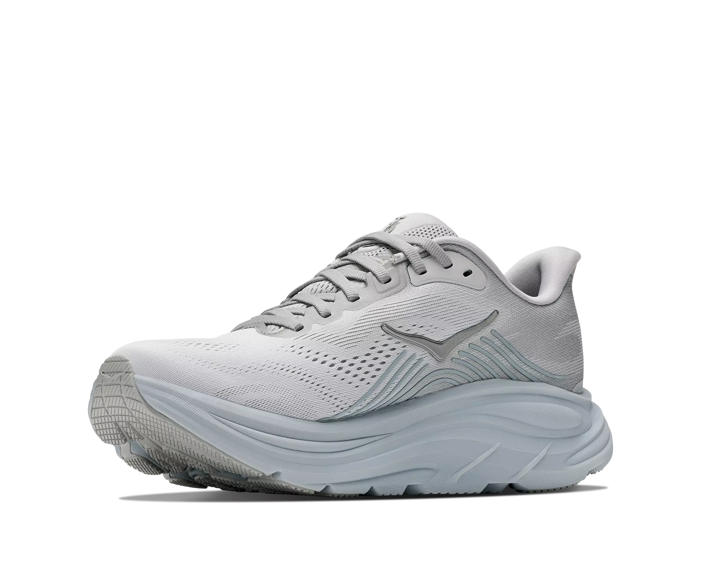 Hoka Clifton 11 "Grey/Blue" Women's Running Shoe - WHITE/WHITE/BLACK