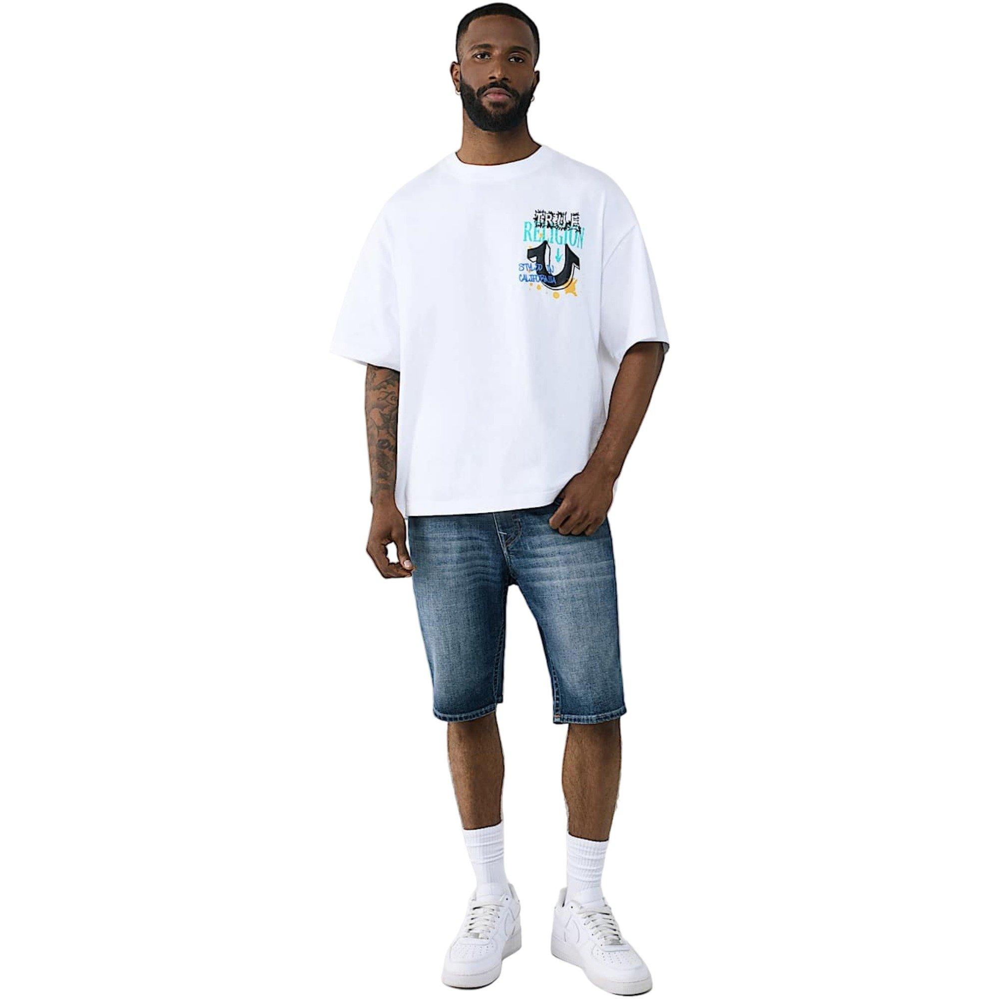 True Religion Men's Concert Buddha Heavyweight Oversized Tee - WHITE Thumbnail View 6