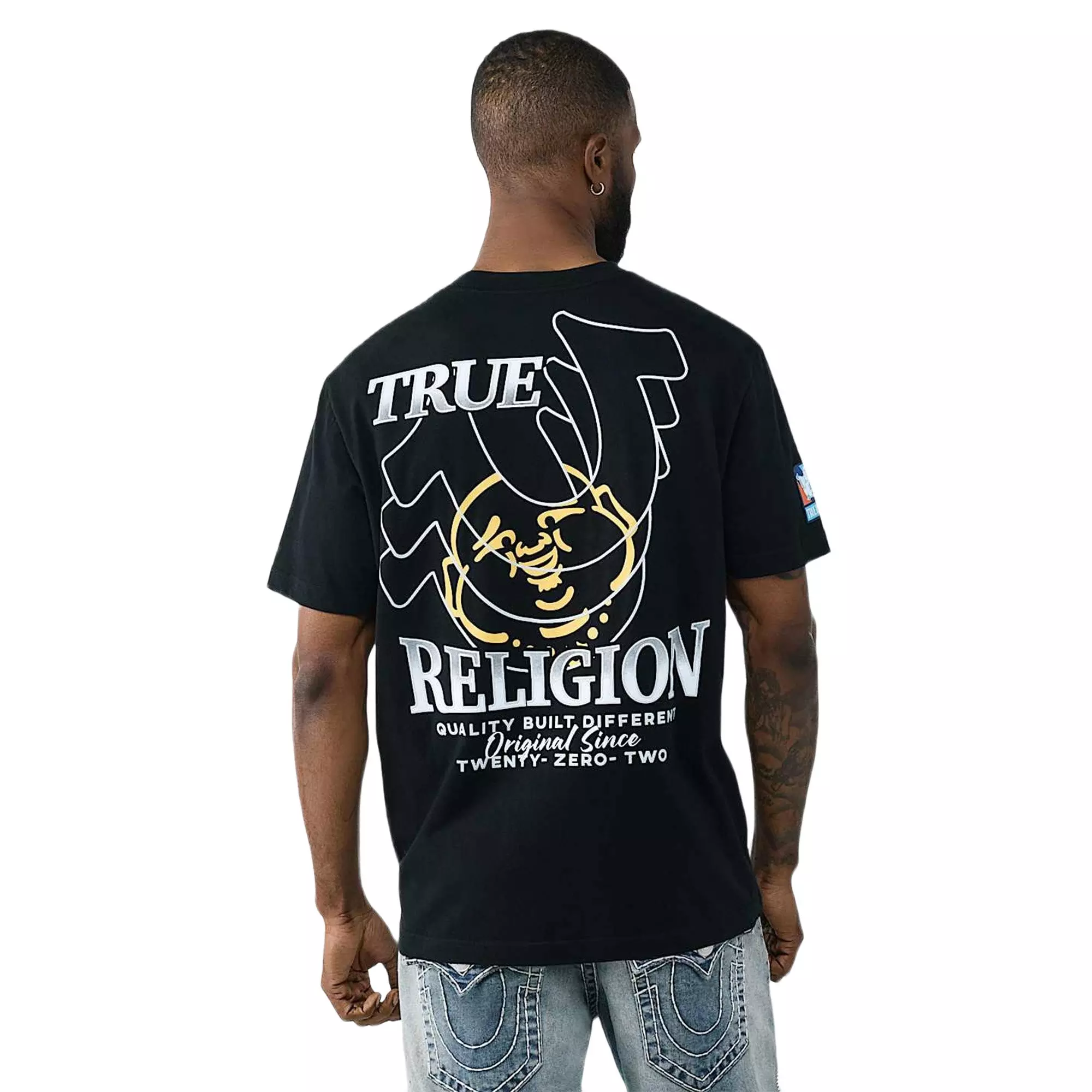 True Religion Men's Horseshoe Repeat Tee - BLACK