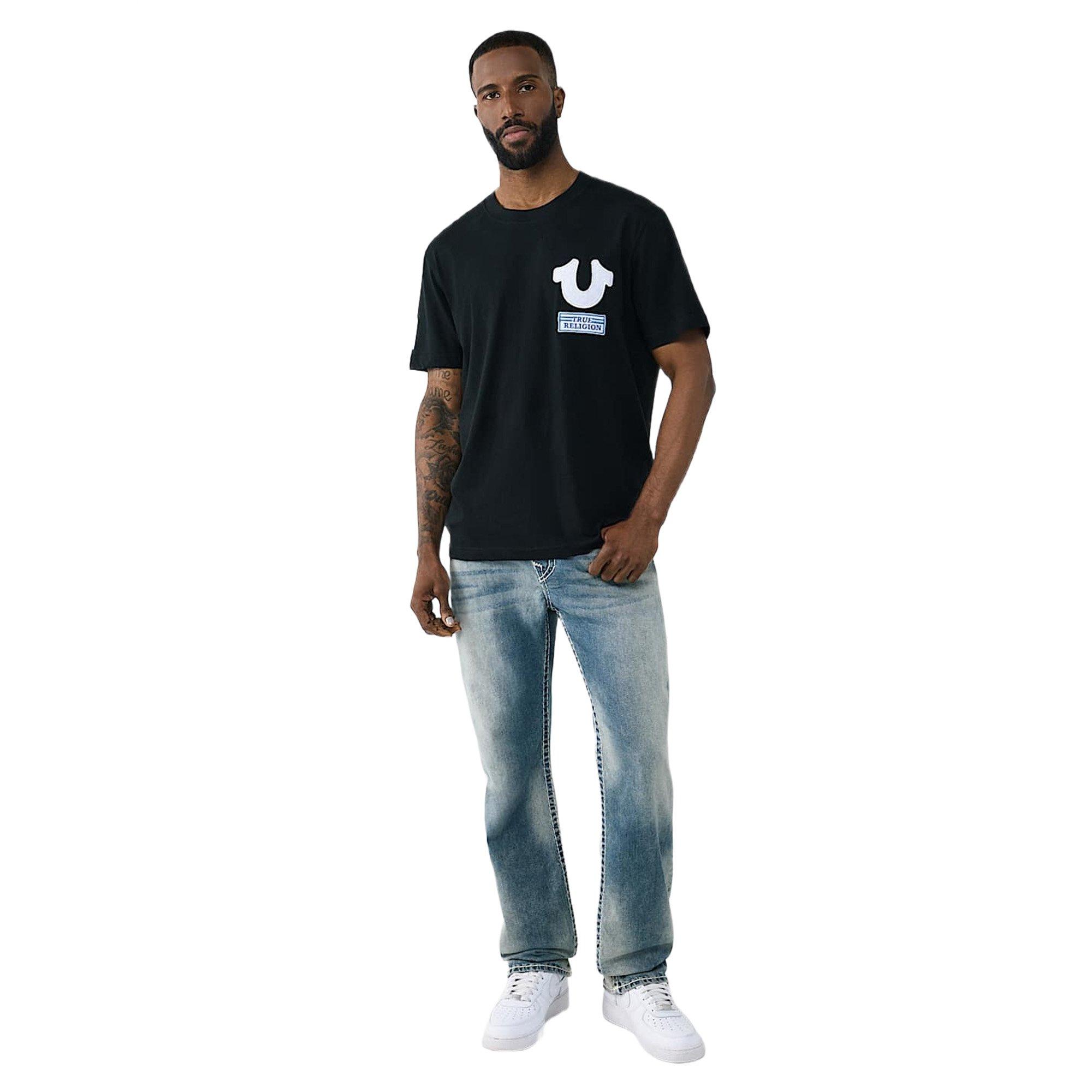 True Religion Men's Horseshoe Repeat Tee - BLACK Thumbnail View 4