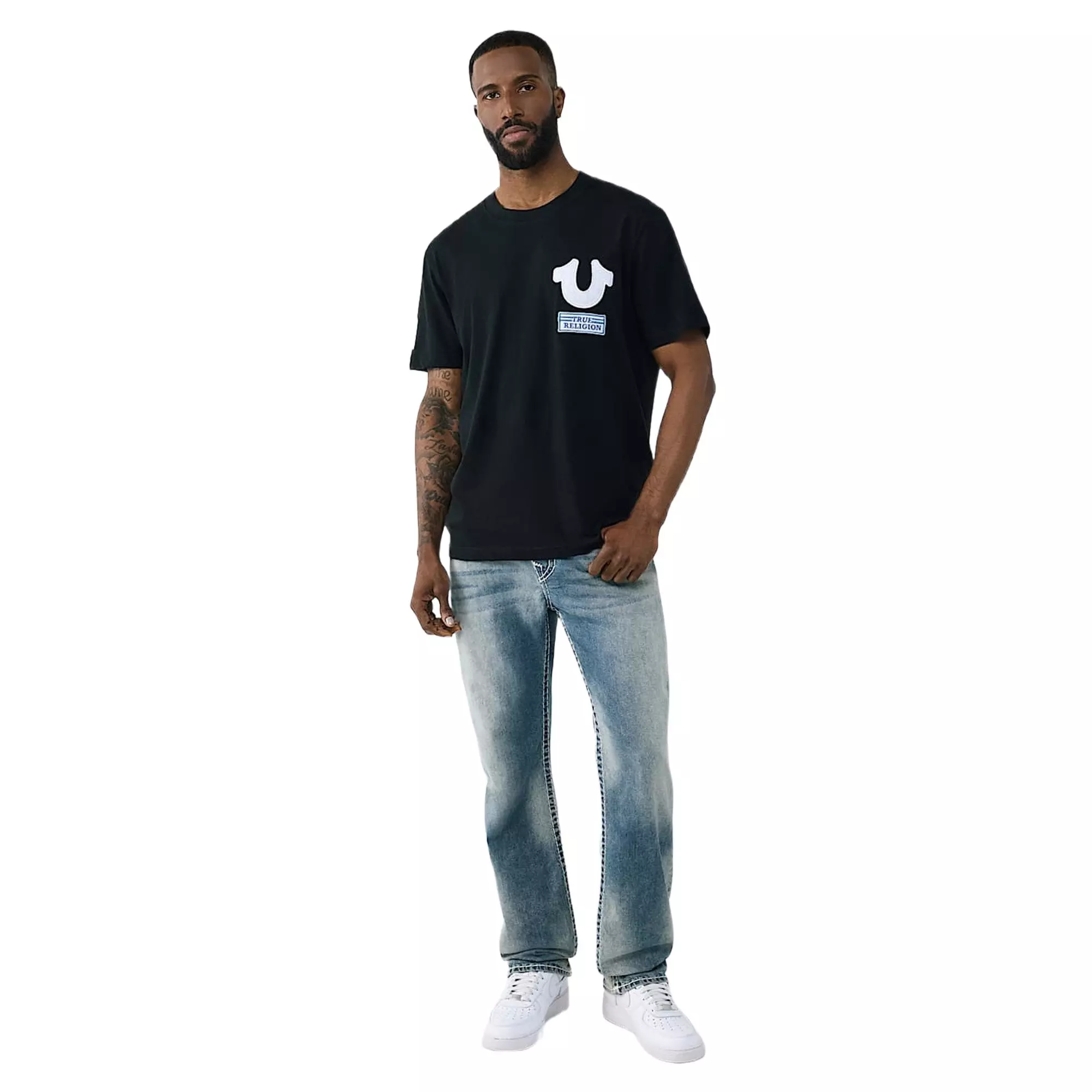 True Religion Men's Horseshoe Repeat Tee - BLACK