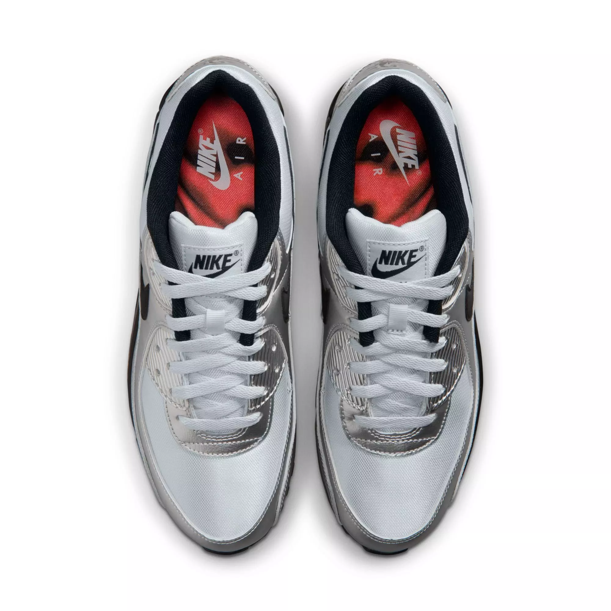 Nike Air Max 90 Premium "Chrome/Black/Gamma Blue" Men's Shoe - SILVER/BLUE