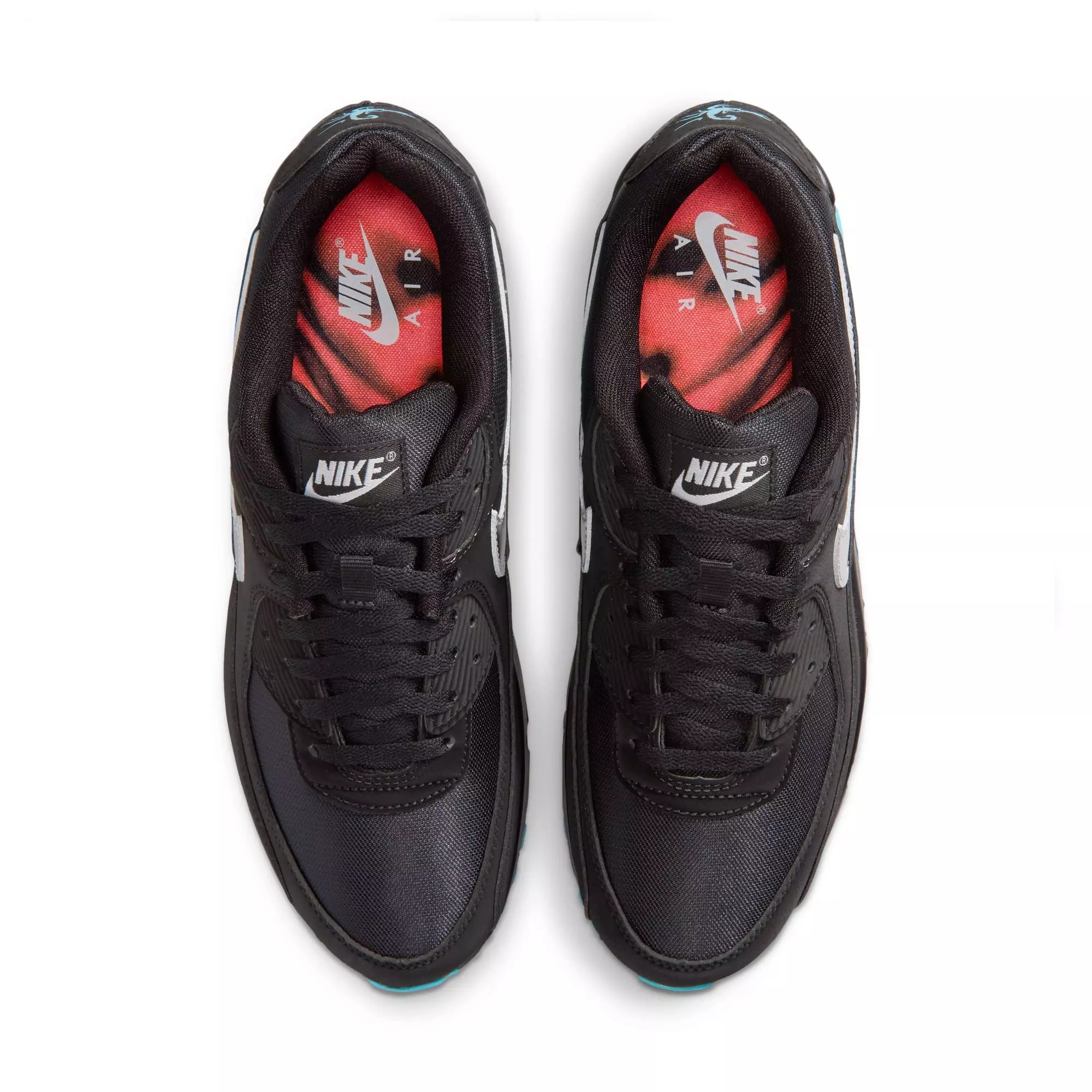 Nike Air Max 90 Premium "Black/Chrome/Gamma Blue/Ice" Men's Shoe - BLACK/BLUE