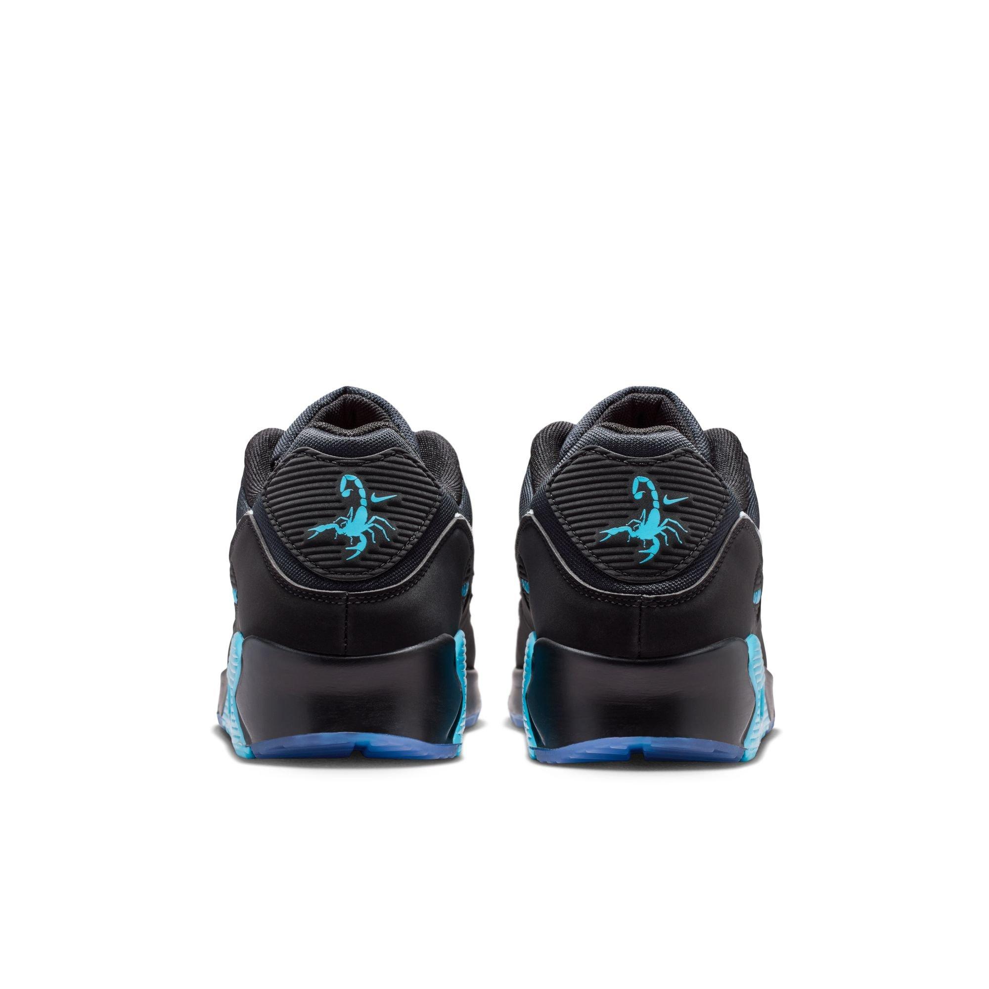 Nike Air Max 90 Premium "Black/Chrome/Gamma Blue/Ice" Men's Shoe - BLACK/BLUE Thumbnail View 7