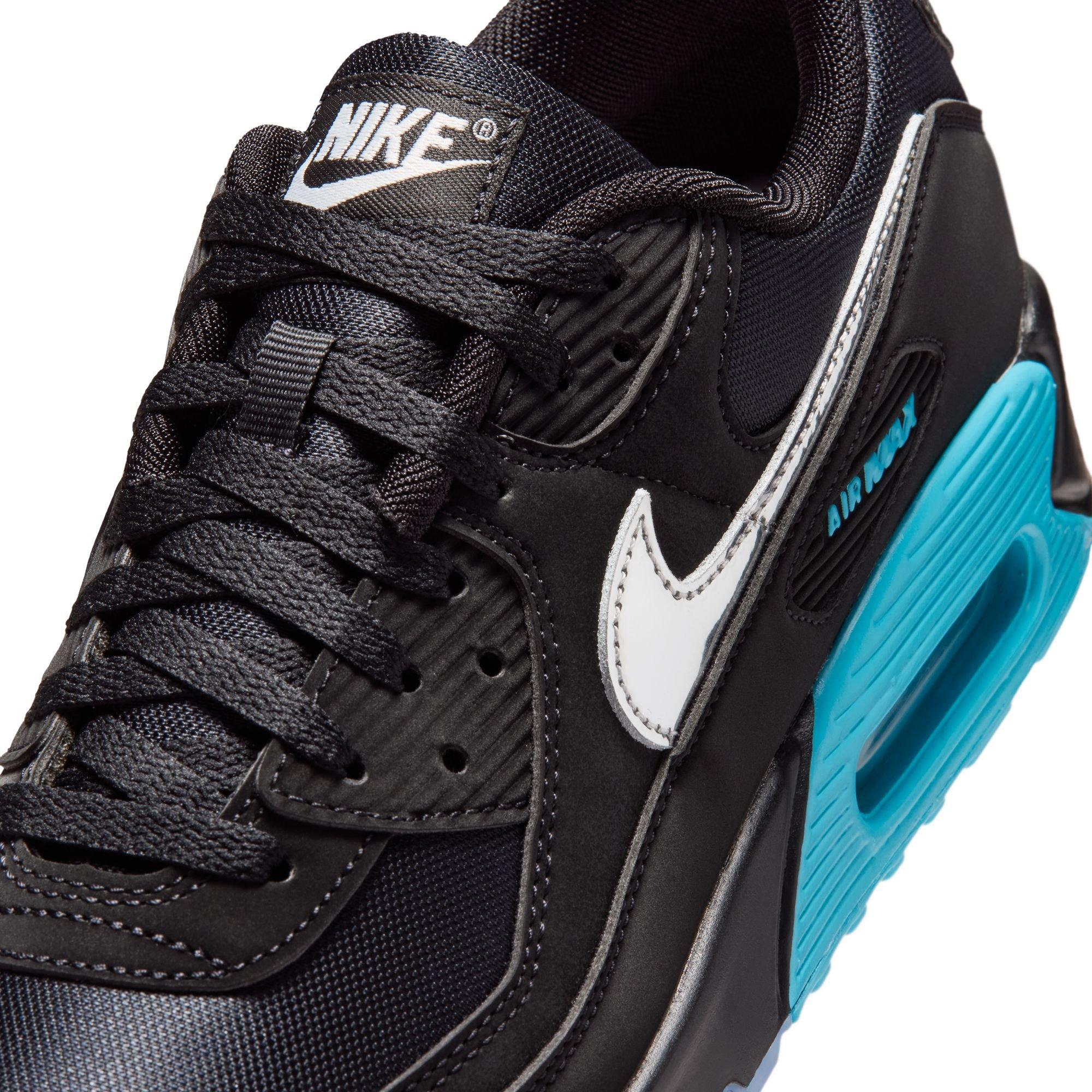 Nike Air Max 90 Premium "Black/Chrome/Gamma Blue/Ice" Men's Shoe - BLACK/BLUE Thumbnail View 9