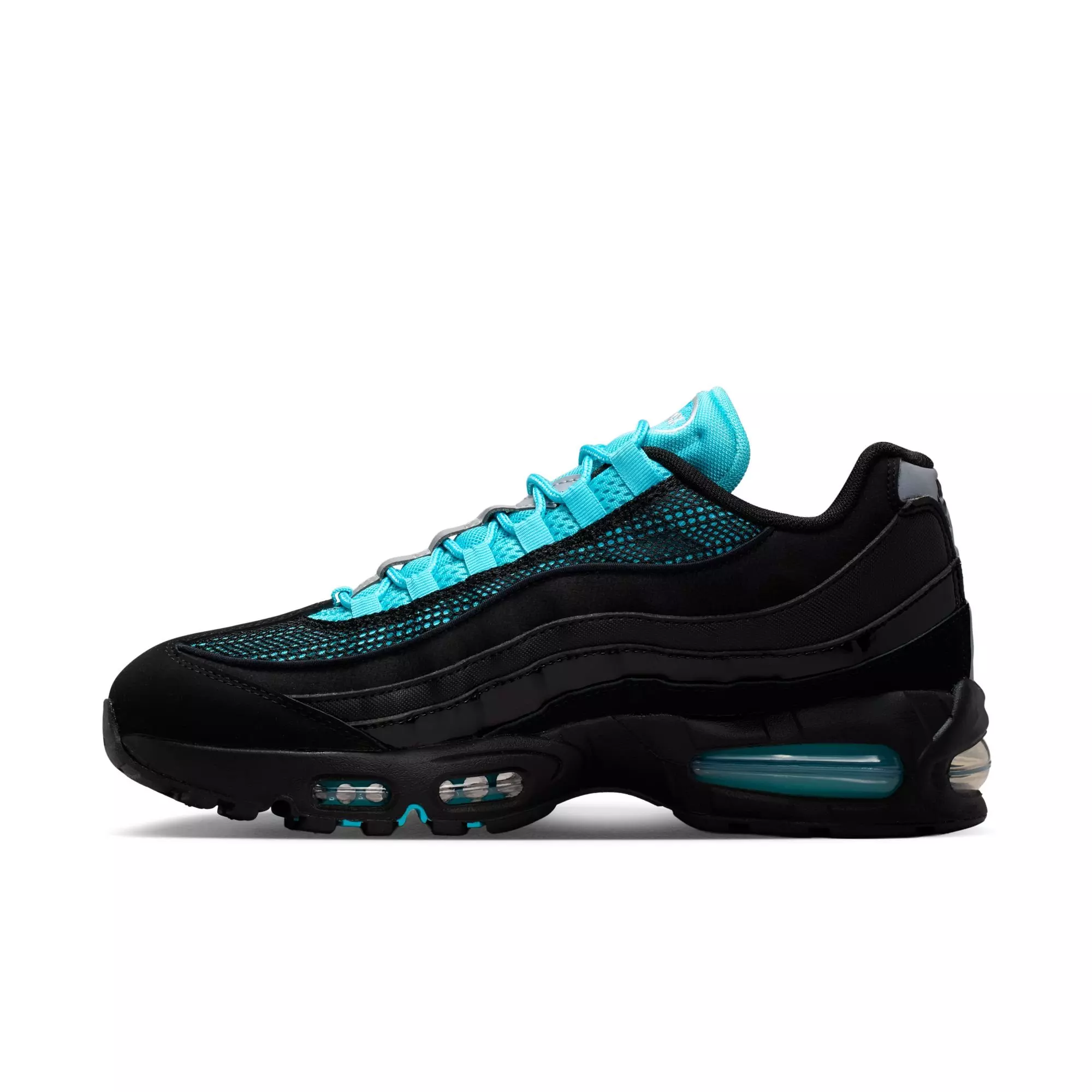 Nike Air Max 95 "Black/Chrome/Gamma Blue/Metallic Silver" Men's Shoe - BLACK/BLUE