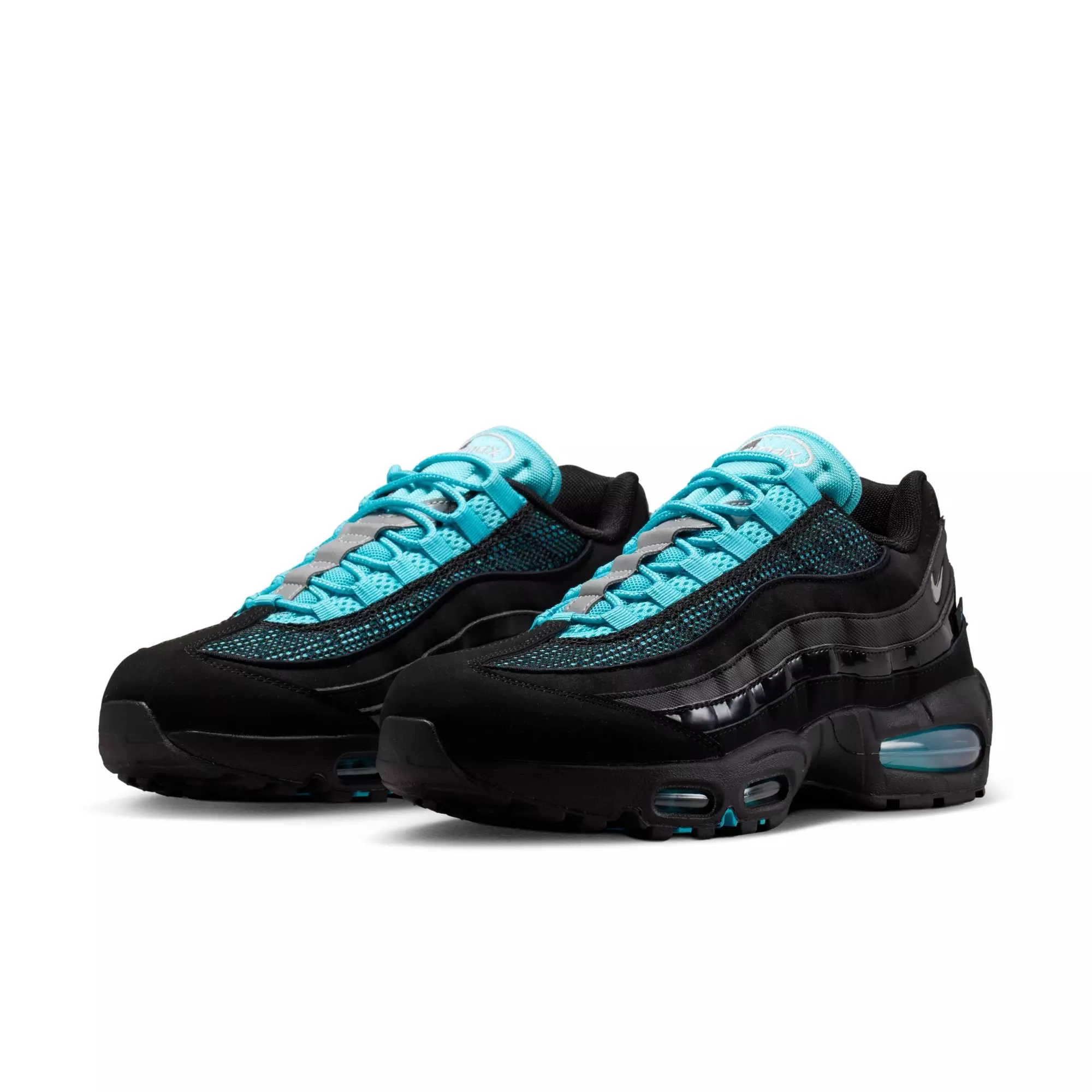 Nike Air Max 95 "Black/Chrome/Gamma Blue/Metallic Silver" Men's Shoe - BLACK/BLUE