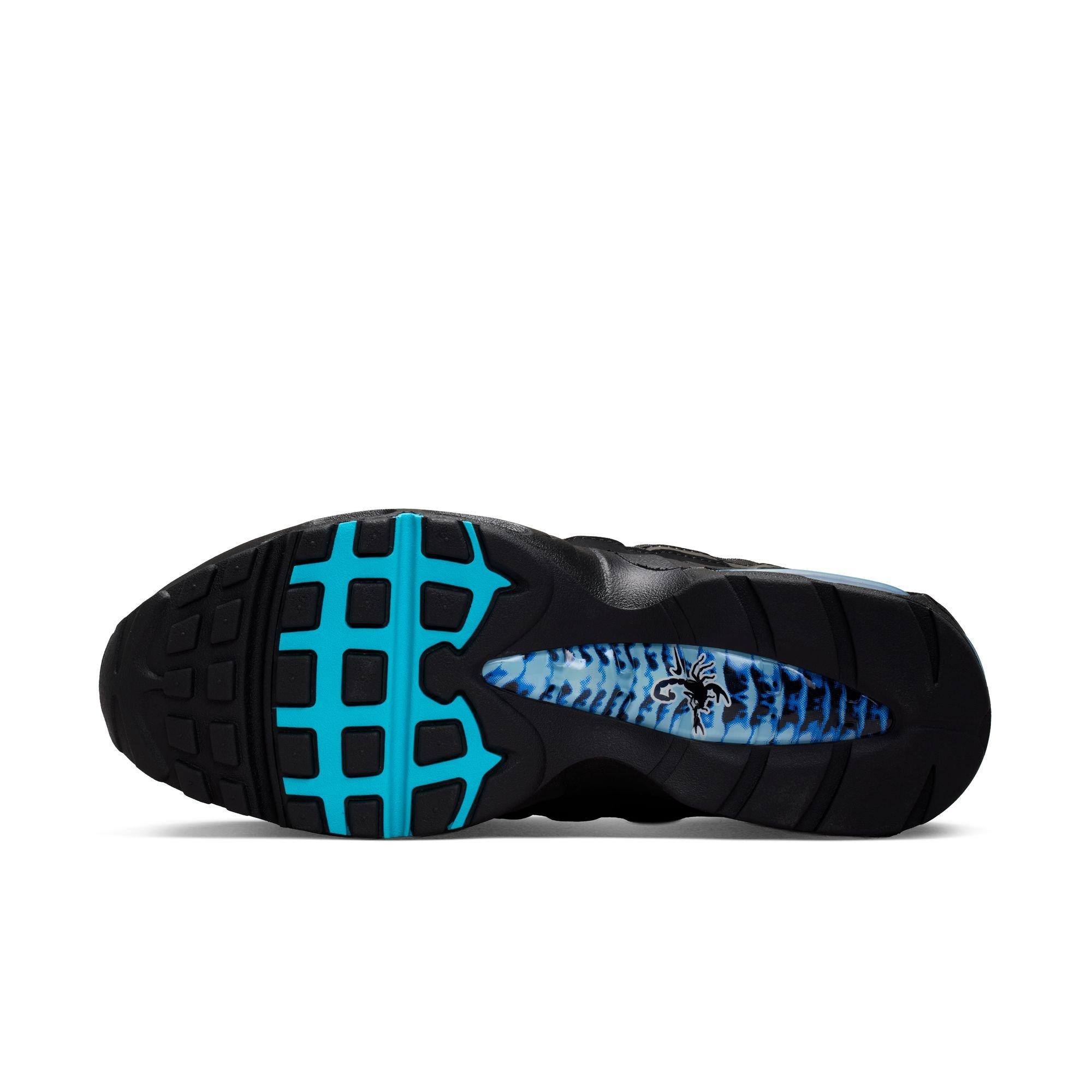 Nike Air Max 95 "Black/Chrome/Gamma Blue/Metallic Silver" Men's Shoe - BLACK/BLUE Thumbnail View 8