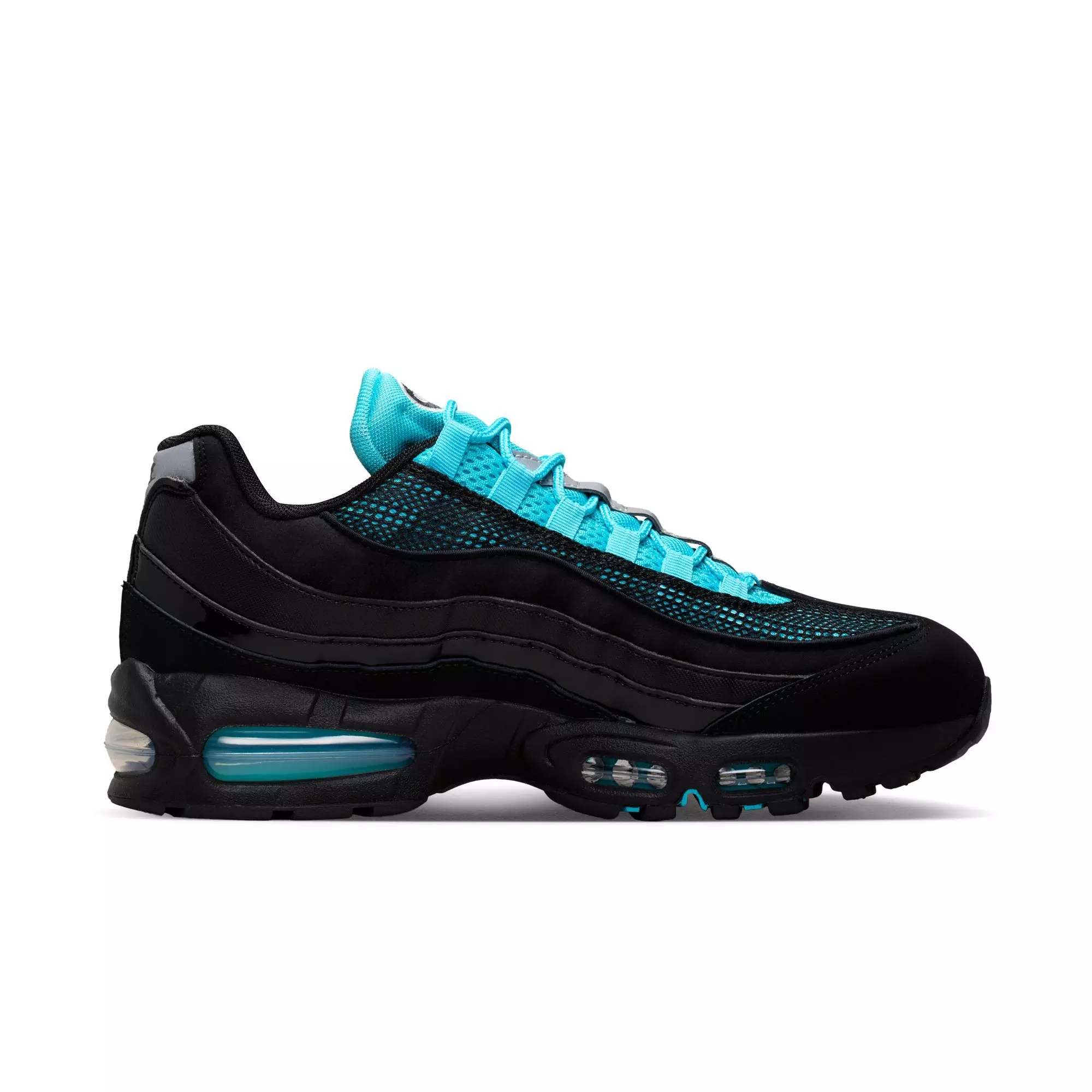 Nike Air Max 95 "Black/Chrome/Gamma Blue/Metallic Silver" Men's Shoe - BLACK/BLUE