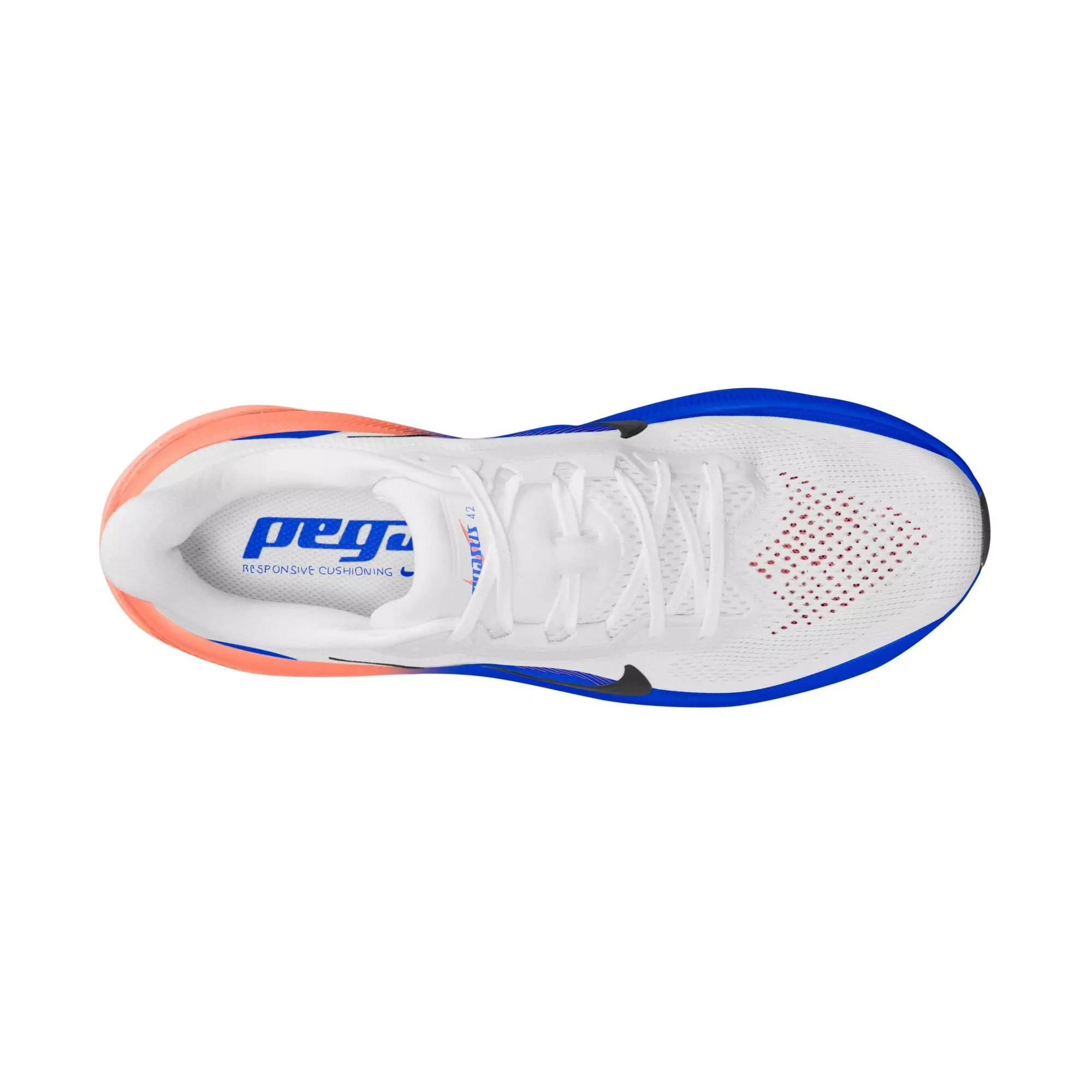 Nike Pegasus 42 "White/Black/Racer Blue/Atomic Pink" Men's Road Running Shoe - WHITE/ORANGE