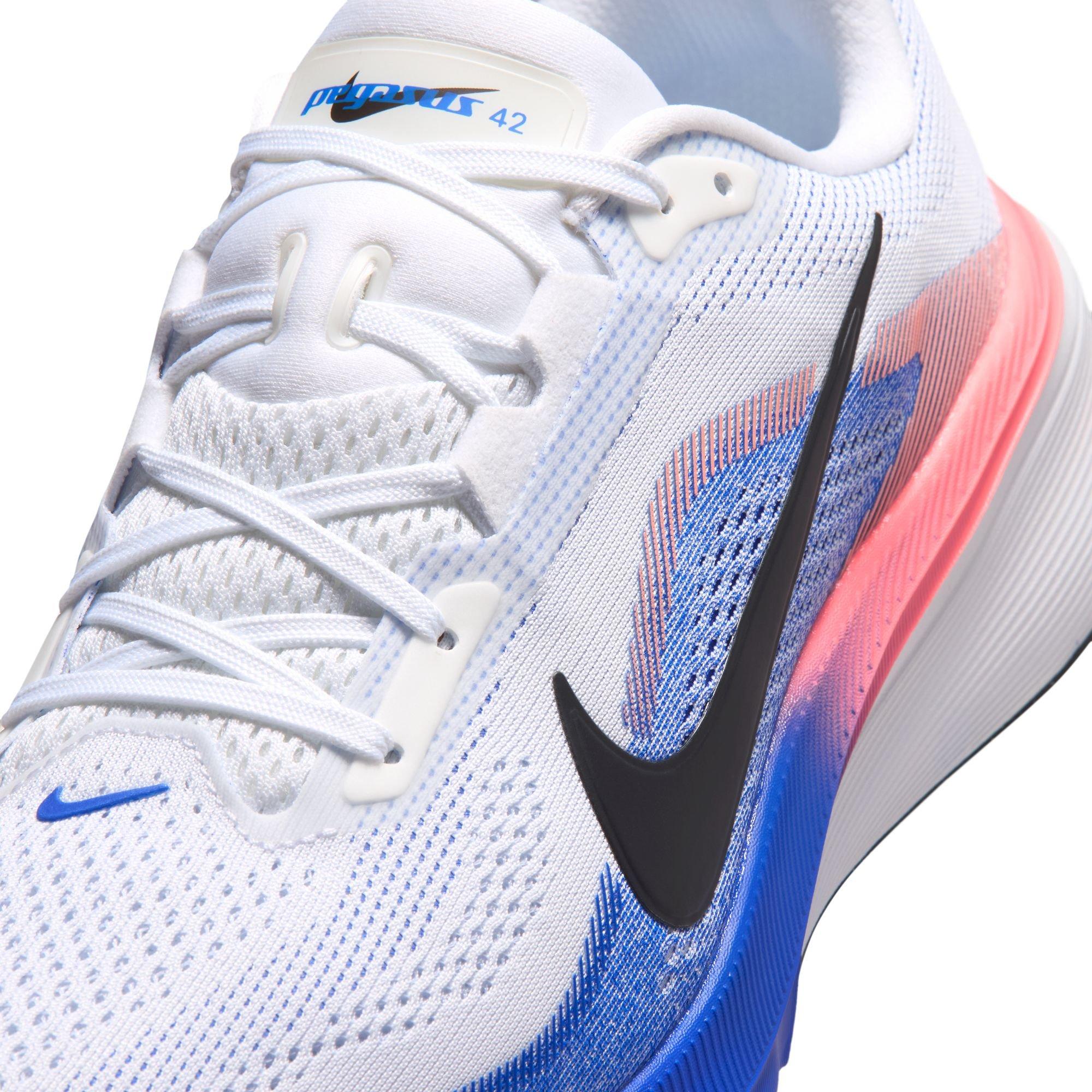 Nike Pegasus 42 "White/Black/Racer Blue/Atomic Pink" Men's Road Running Shoe - WHITE/ORANGE Thumbnail View 10