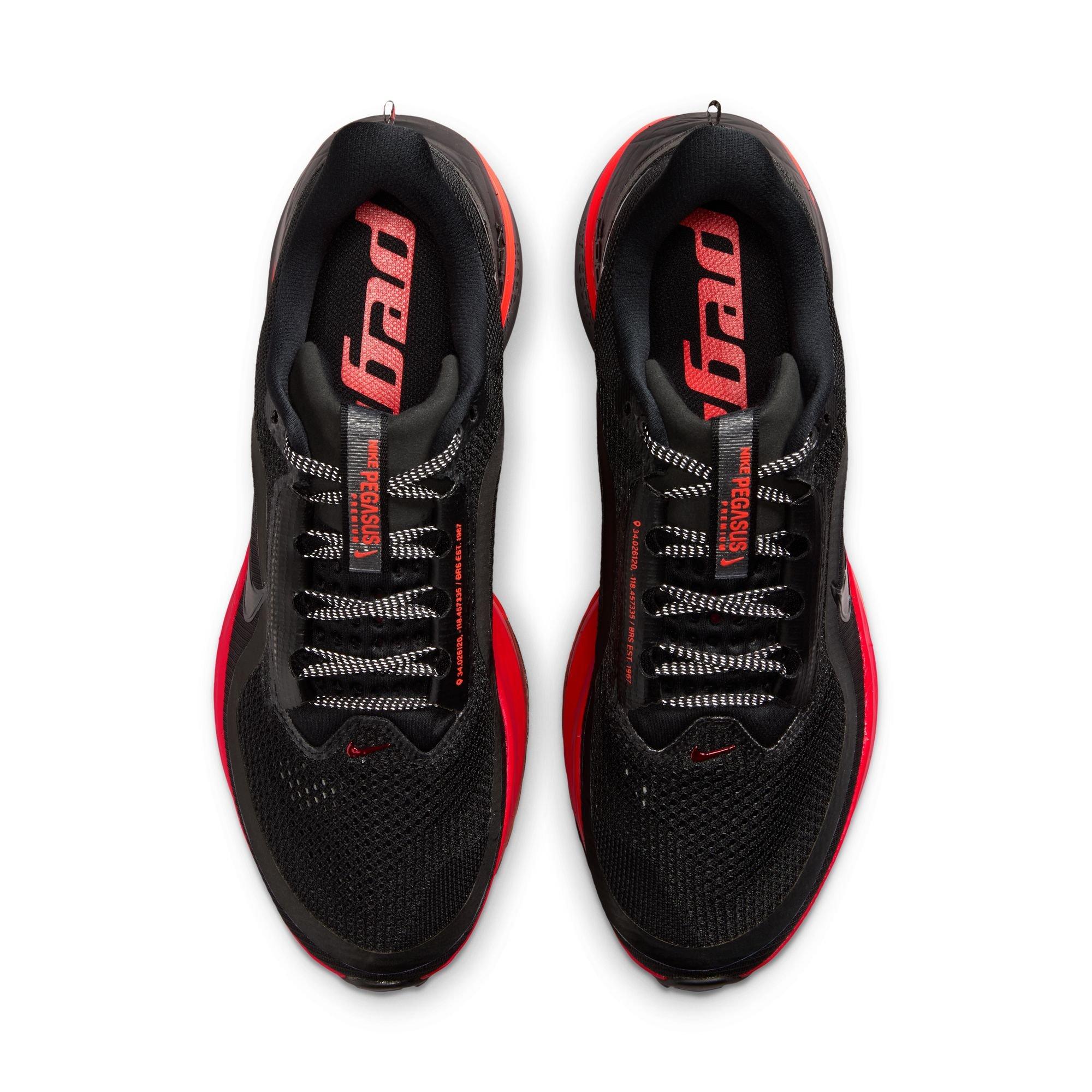 Nike Pegasus Premium "Black/University Red" Men's Road Running Shoe - BLACK/RED Thumbnail View 6
