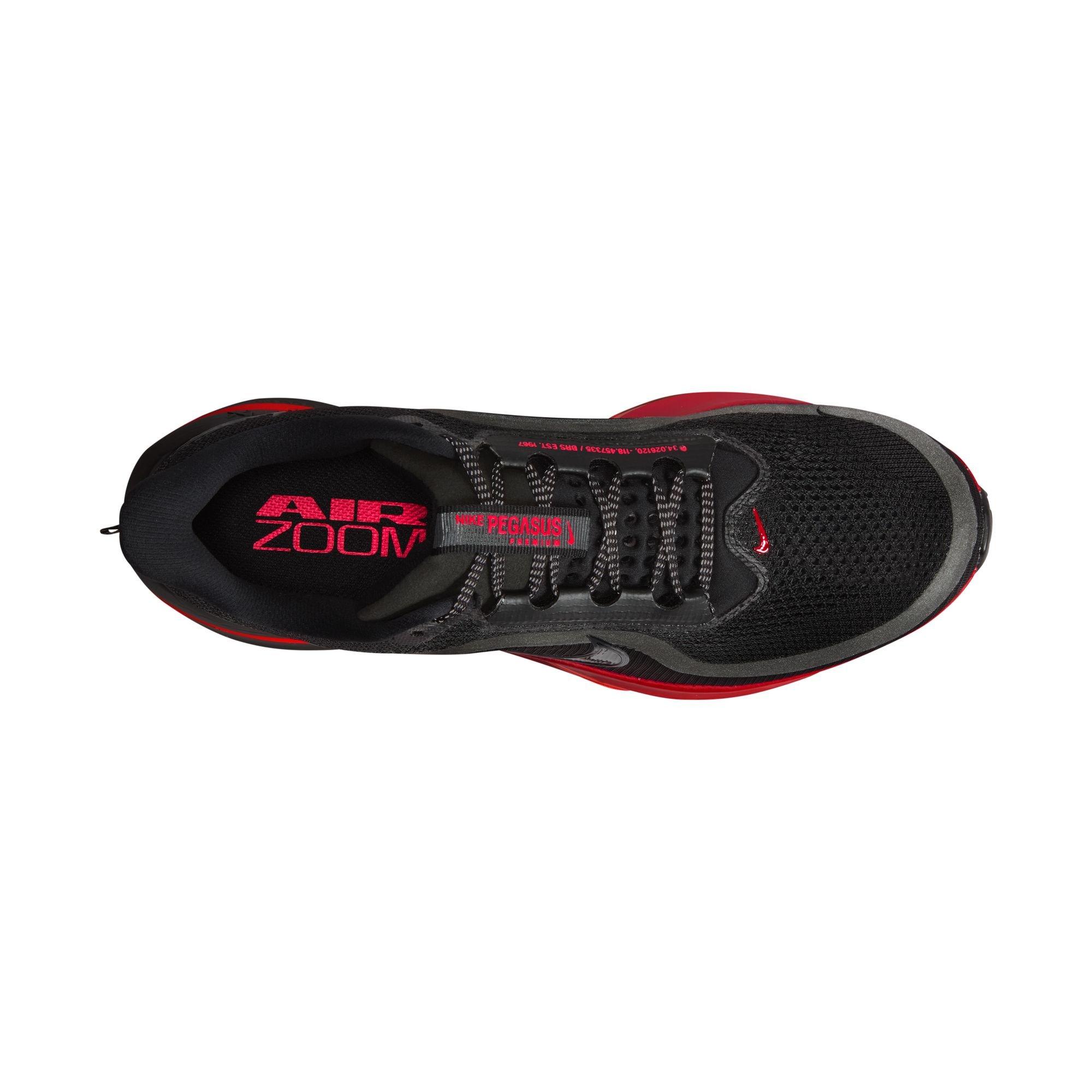 Nike Pegasus Premium "Black/University Red" Men's Road Running Shoe - BLACK/RED Thumbnail View 8