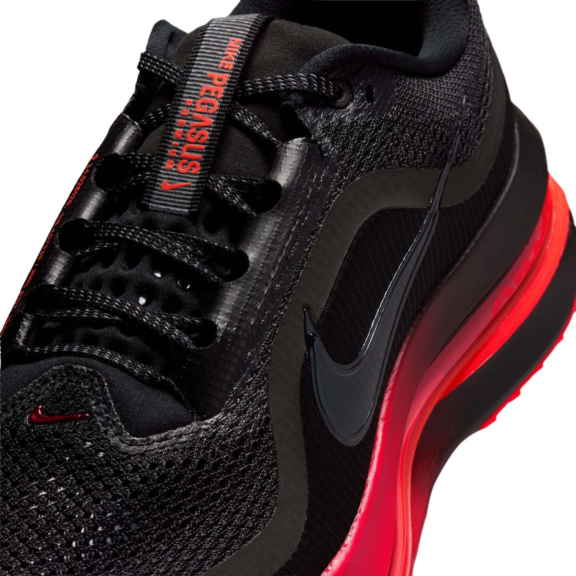 Nike Pegasus Premium "Black/University Red" Men's Road Running Shoe - BLACK/RED Thumbnail View 10