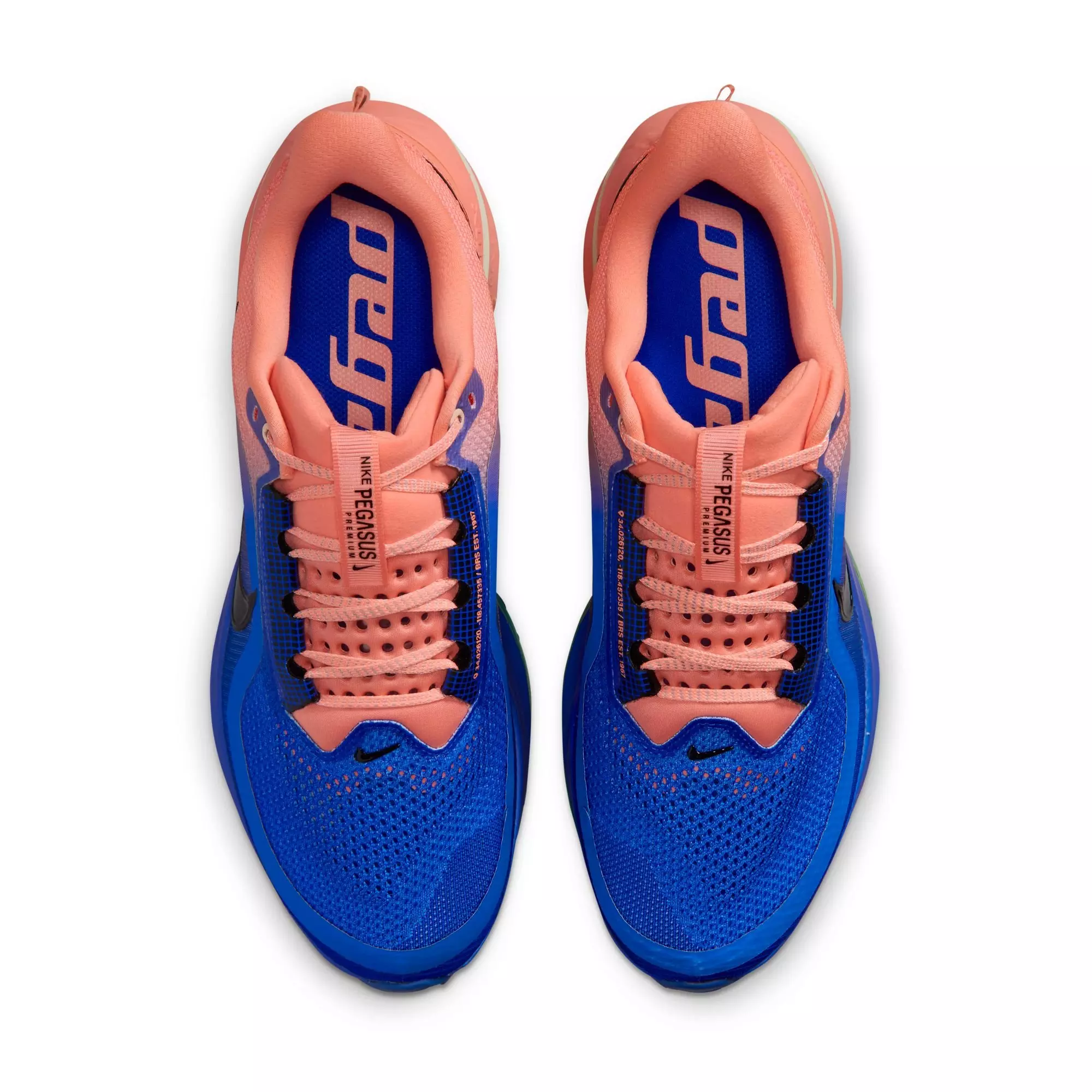 Nike Pegasus Premium "Racer Blue/Black/Atomic Pink/Volt Tint" Men's Running Shoe - WHITE/ORANGE