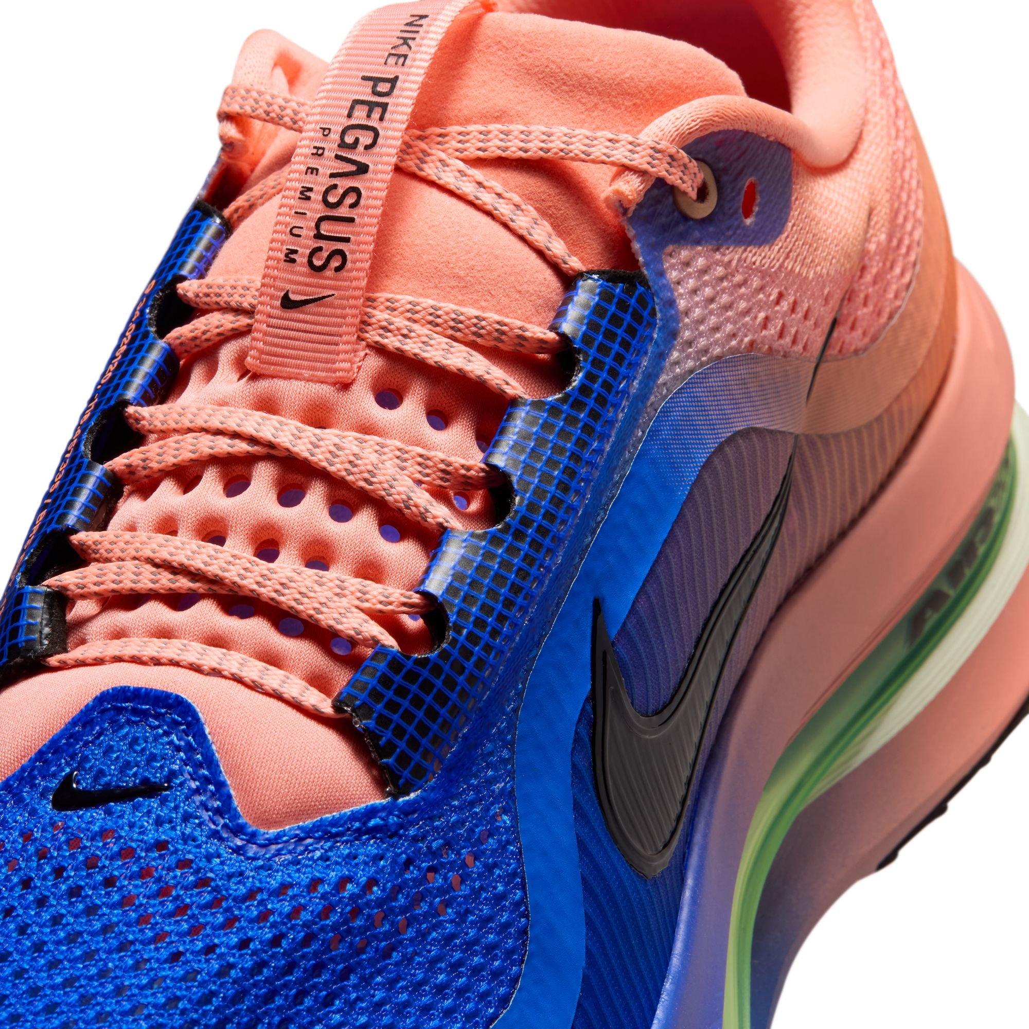 Nike Pegasus Premium "Racer Blue/Black/Atomic Pink/Volt Tint" Men's Running Shoe - WHITE/ORANGE Thumbnail View 10