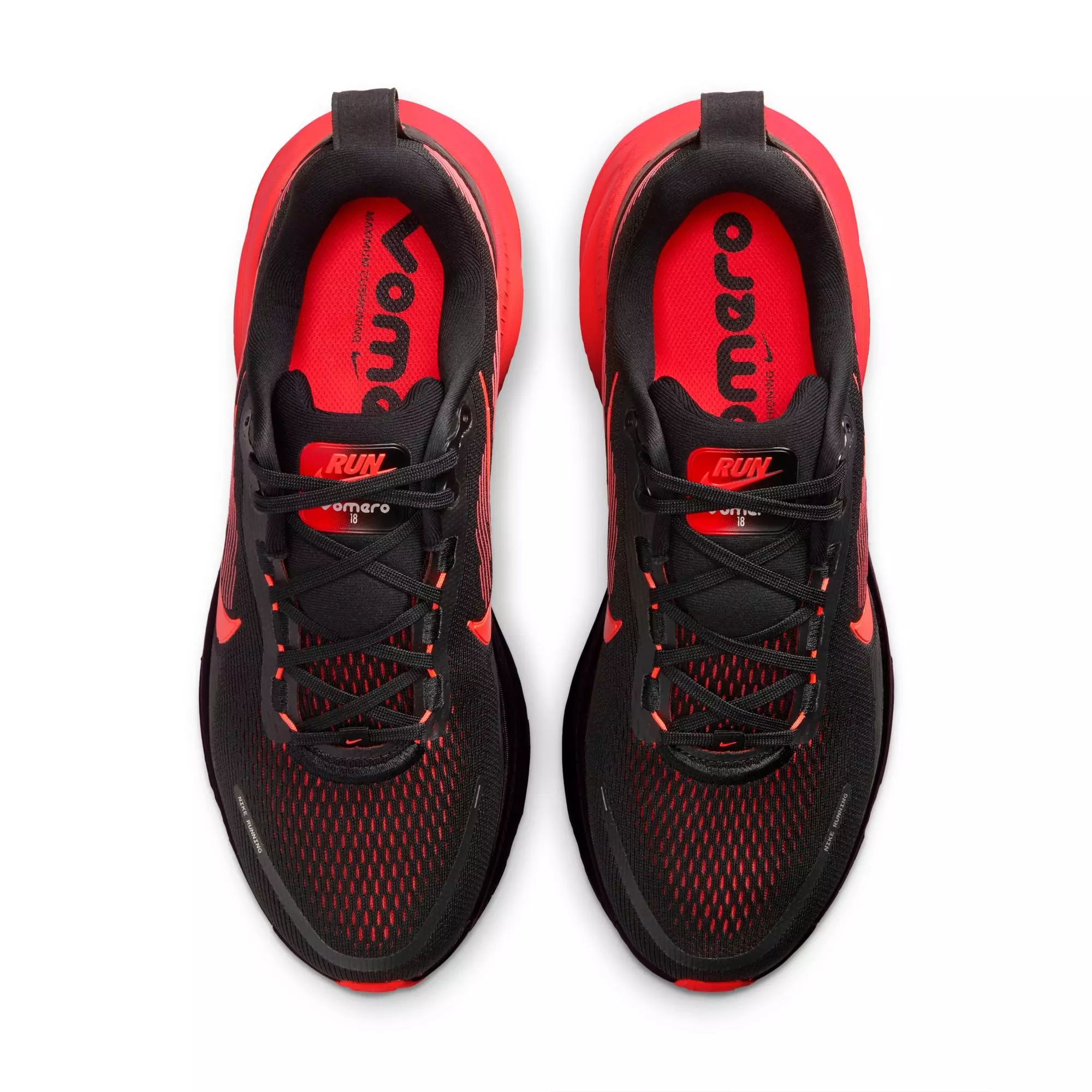 Nike Vomero 18 "Black/Bright Crimson/University Red" Men's Road Running Shoe - BLACK/RED
