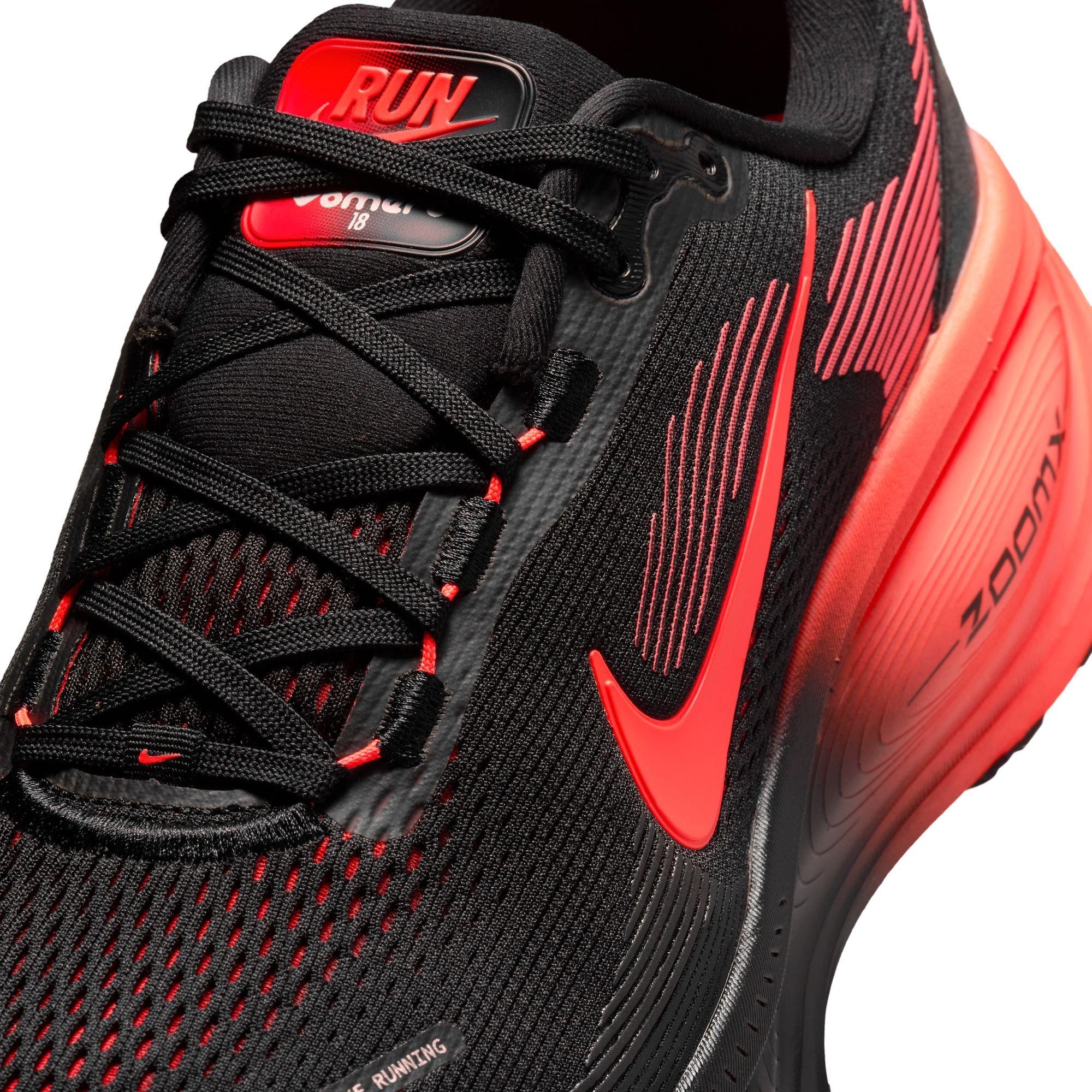 Nike Vomero 18 "Black/Bright Crimson/University Red" Men's Road Running Shoe - BLACK/RED Thumbnail View 10