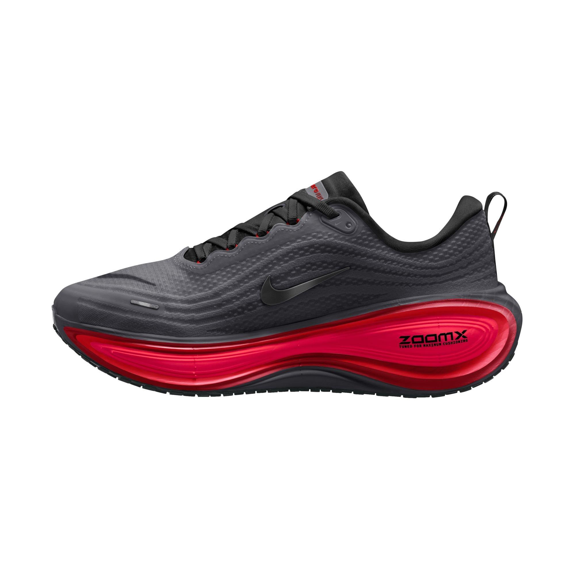 Nike Vomero Plus "Anthracite/Black/Bright Crimson" Men's Road Running Shoe - BLACK/RED Thumbnail View 4