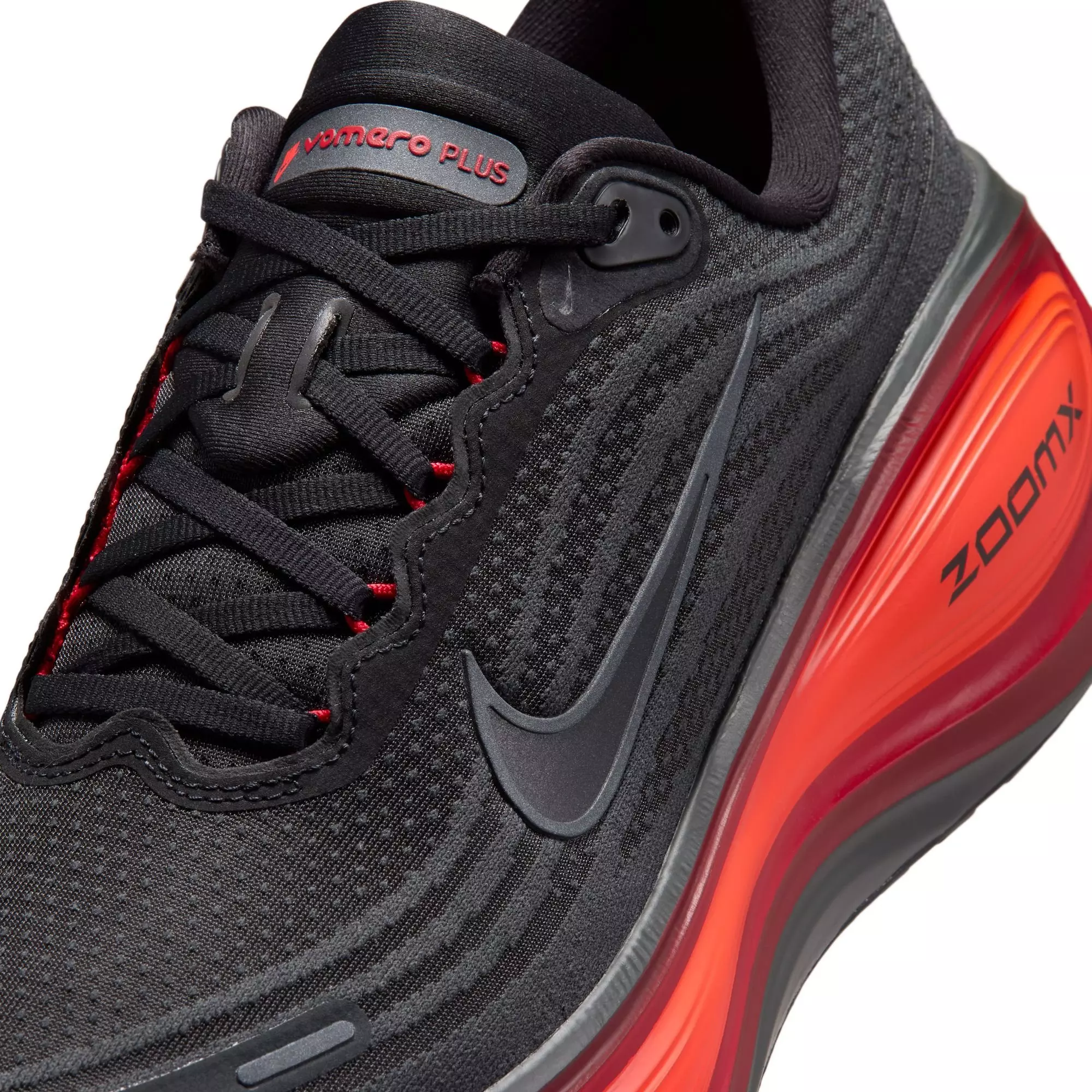 Nike Vomero Plus "Anthracite/Black/Bright Crimson" Men's Road Running Shoe - BLACK/RED