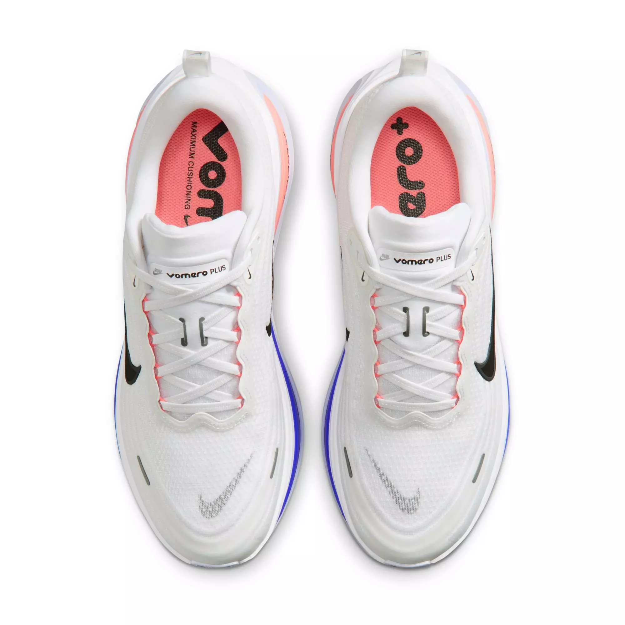 Nike Vomero Plus "White/Black/Atomic Pink/Racer Blue" Men's Road Running Shoe - WHITE/ORANGE
