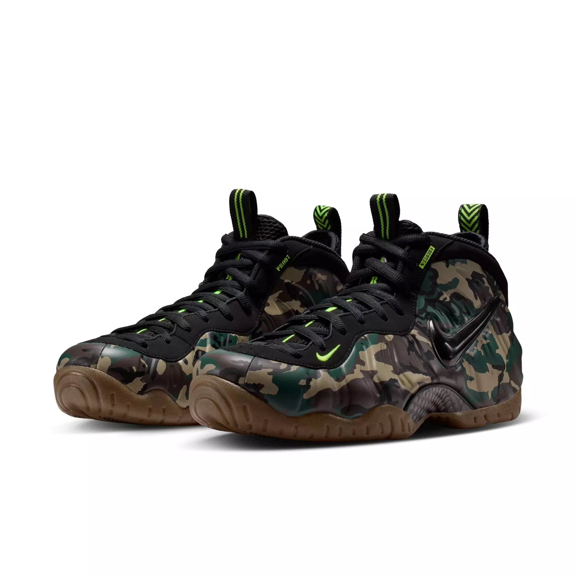 Nike Air Foamposite Pro Premium "Green Camo" Men's Shoe - BLACK/VOLTAGE GREEN/GUM DARK BROWN