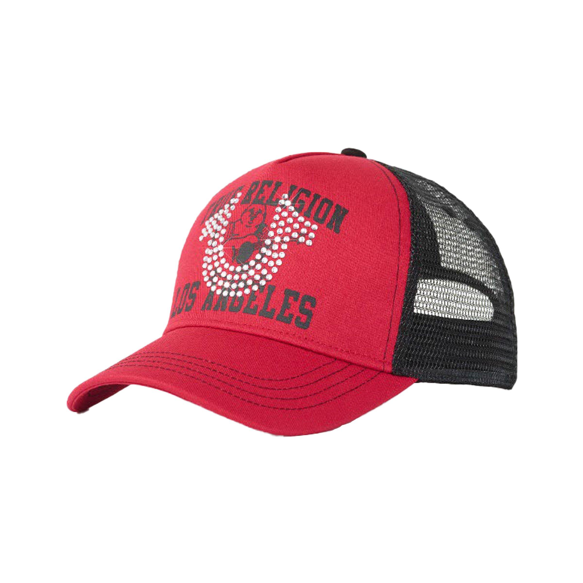 TRUE RELIGION Crystal Trucker Snapback Hat Red | Hibbett