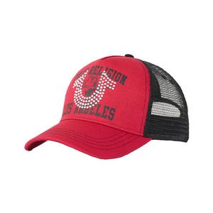 True Religion Crystal Trucker Hat-Red